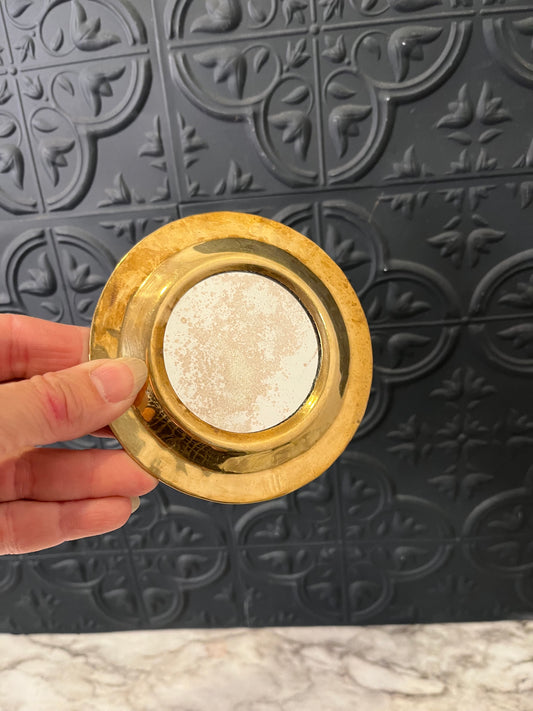 Small Round Brass Mirror