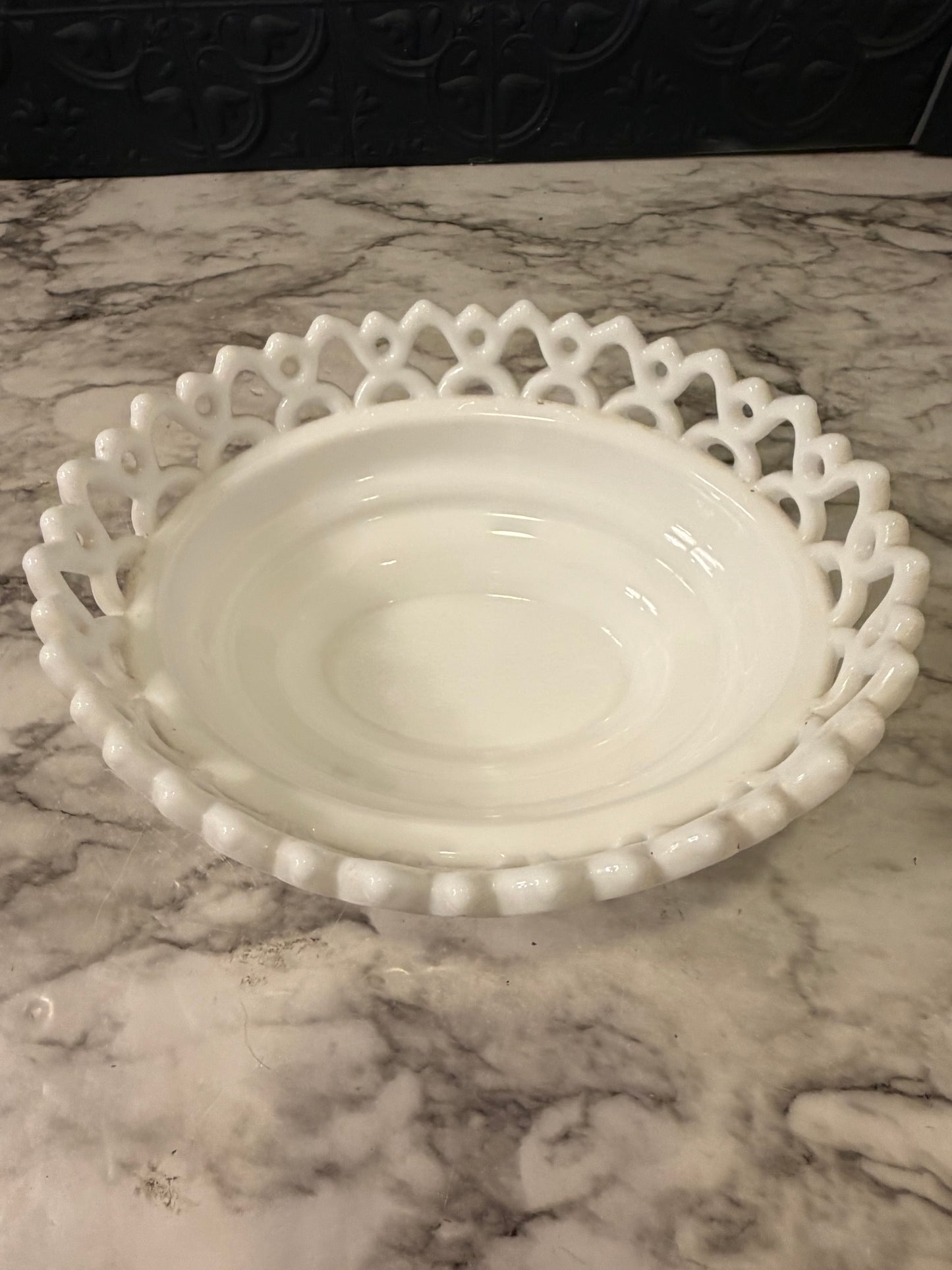 Milk Glass Westmoreland Doric Lace Bowl