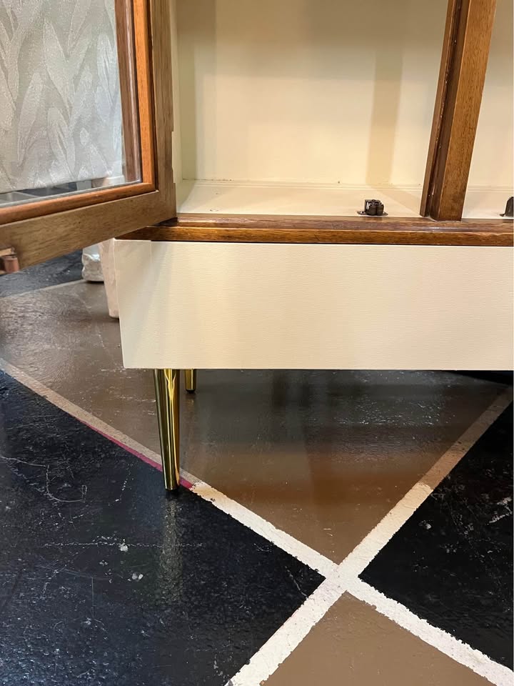 Wood and Cream Painted Hutch/Bookcase