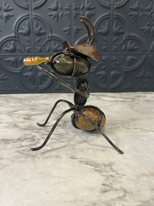 Handmade Ant drinking a beer