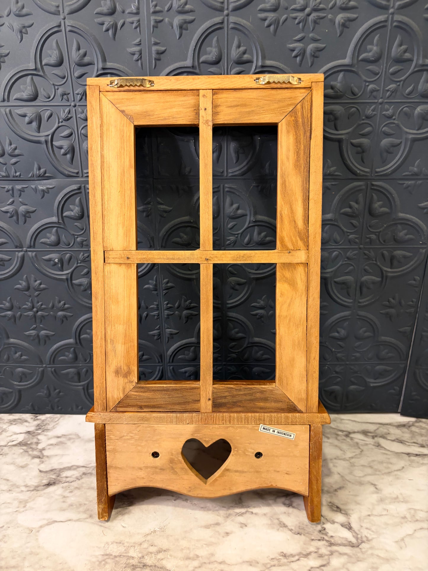 Wood Window Shelf with Heart
