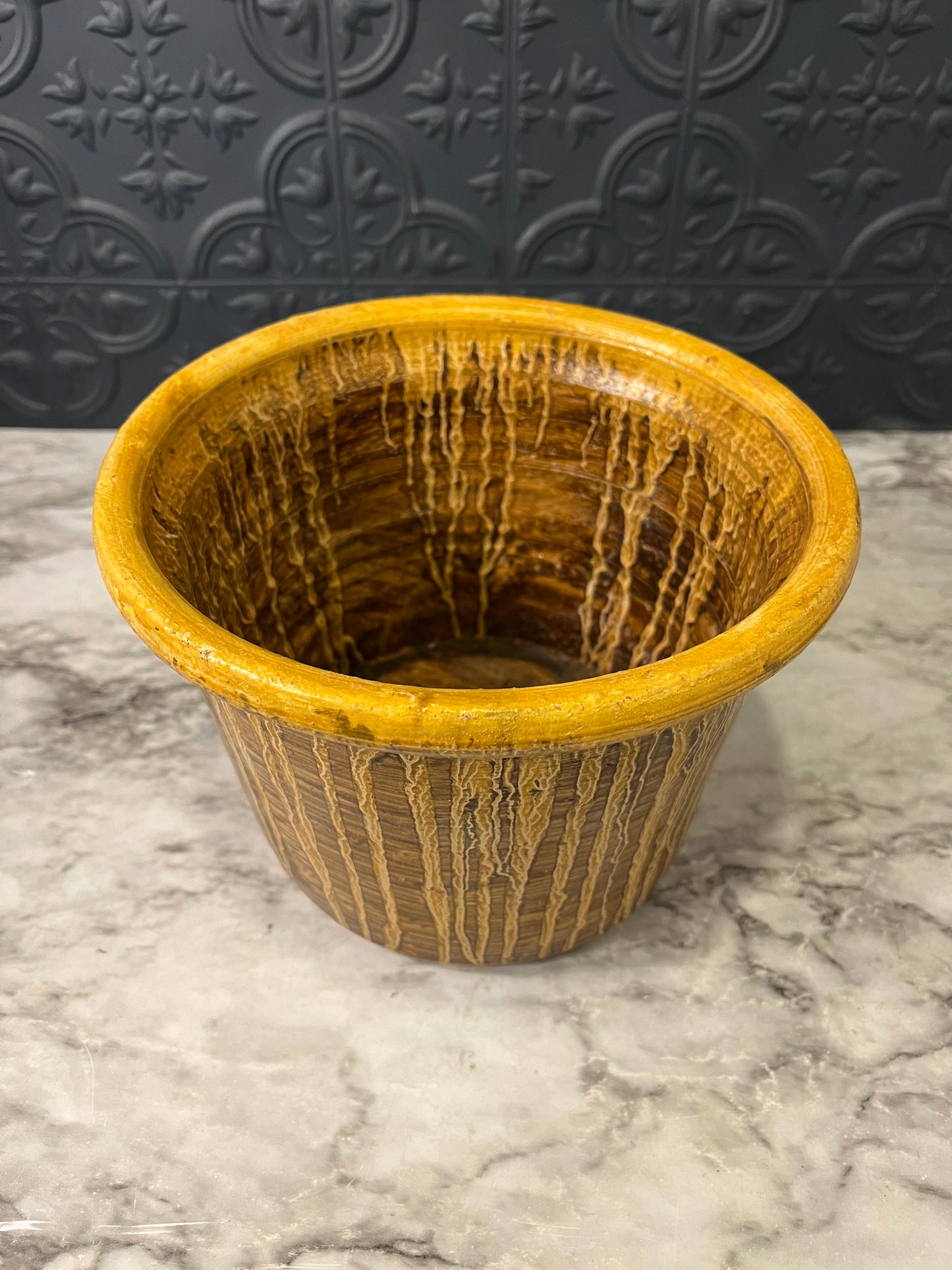 Yellow Drip glaze pot