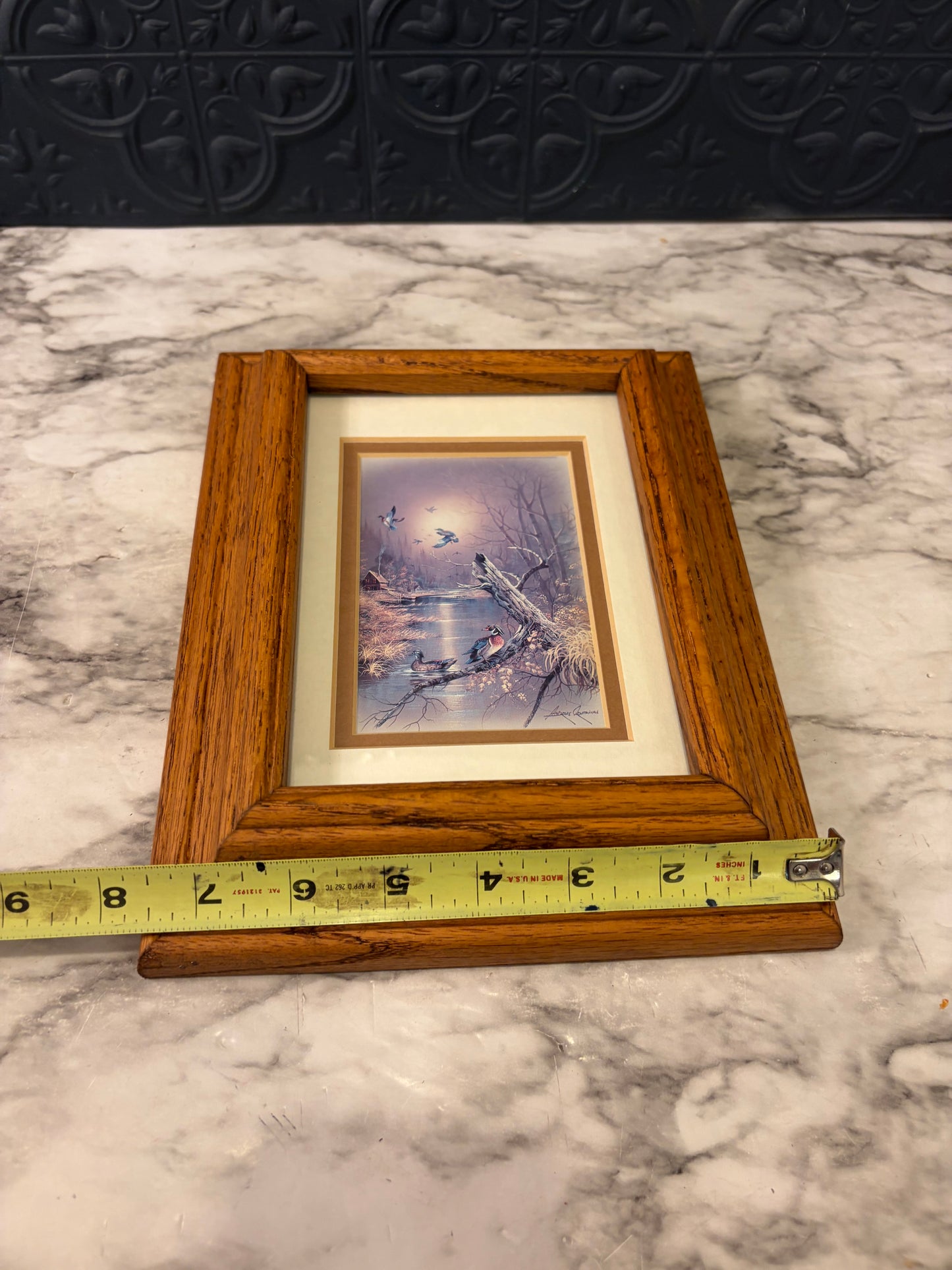 Orpinas Print Ducks in Wood Frame