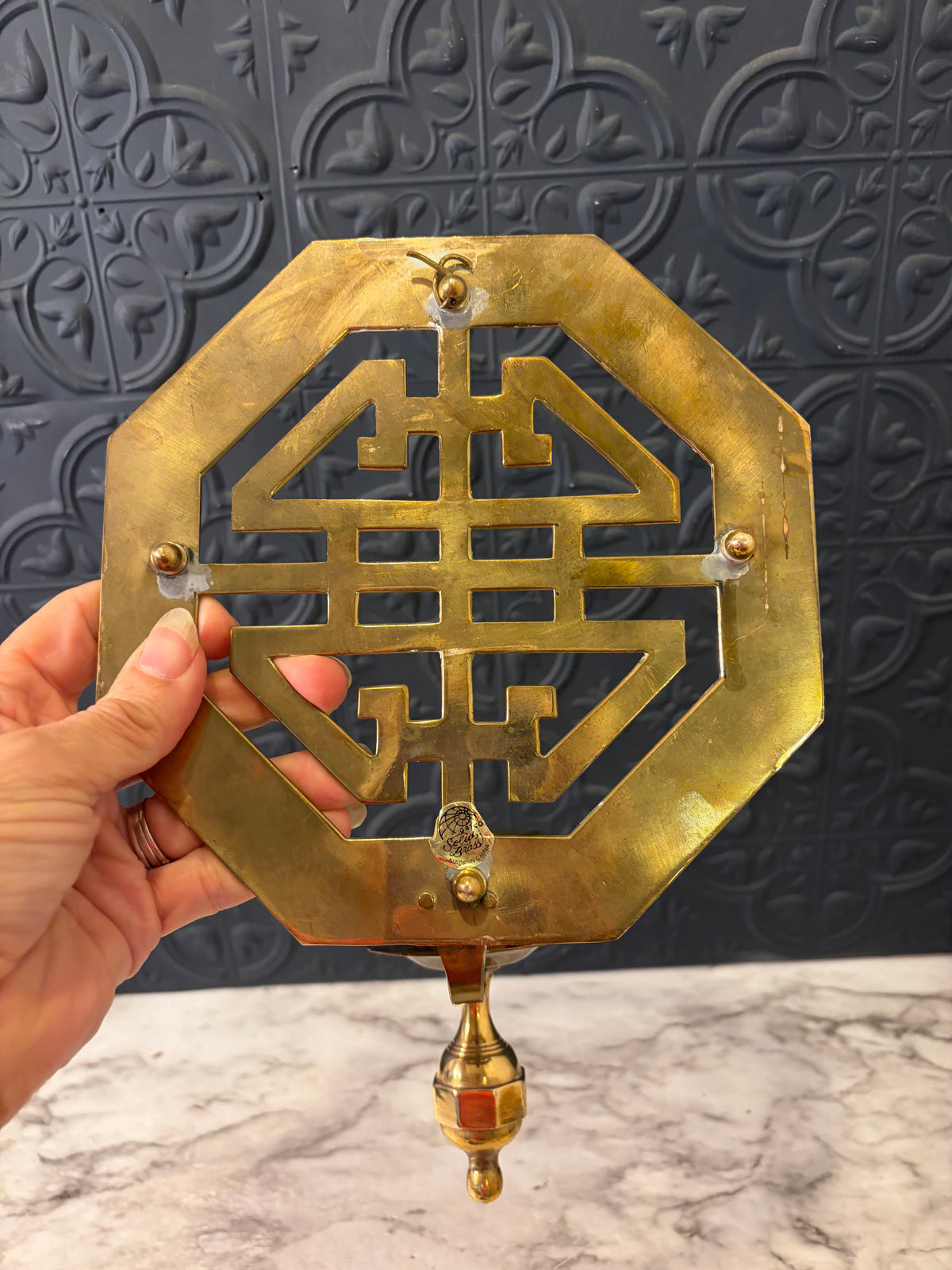 Solid Brass Asian Wall Sconce