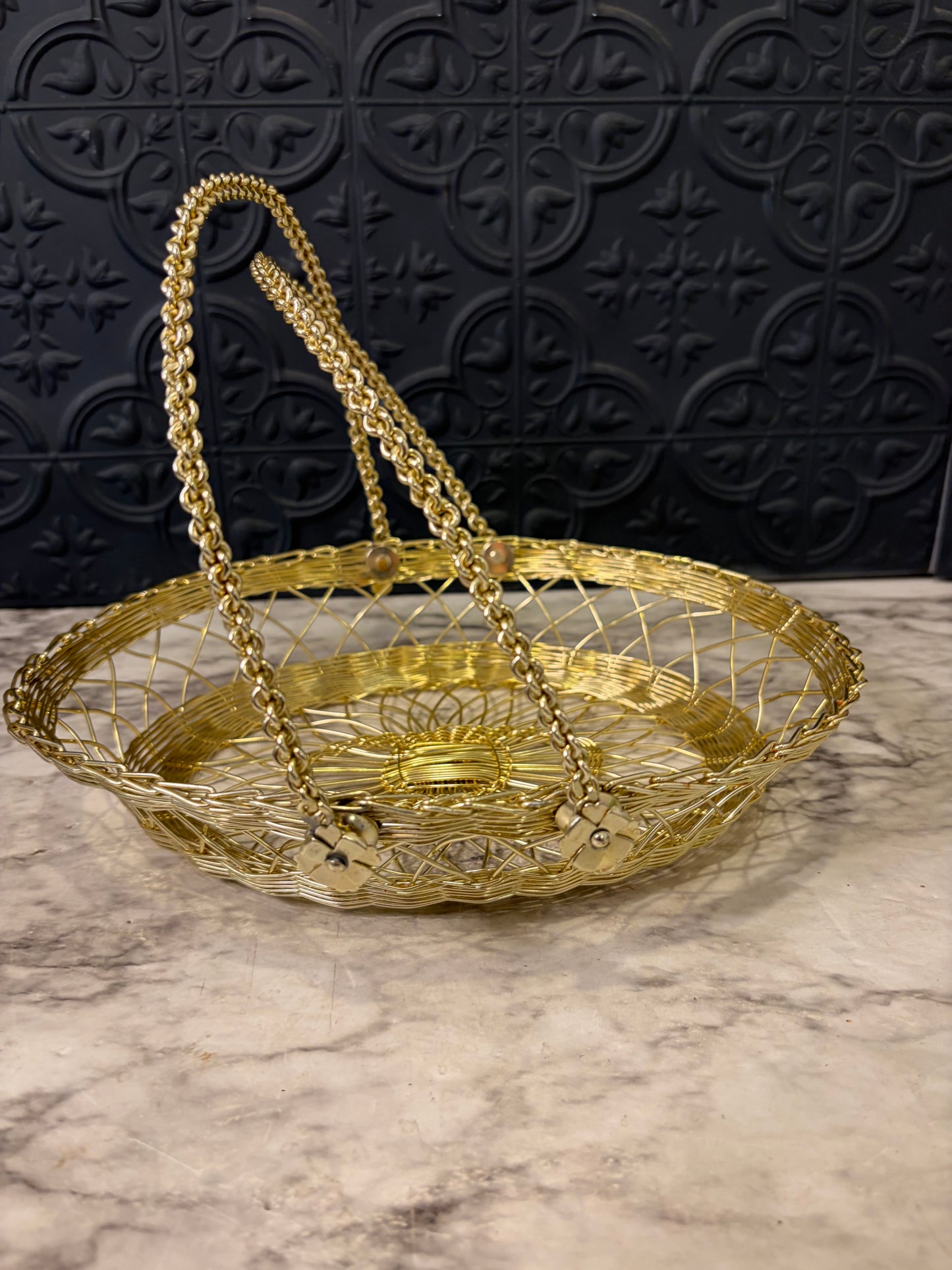 Braided Gold Wire Basket