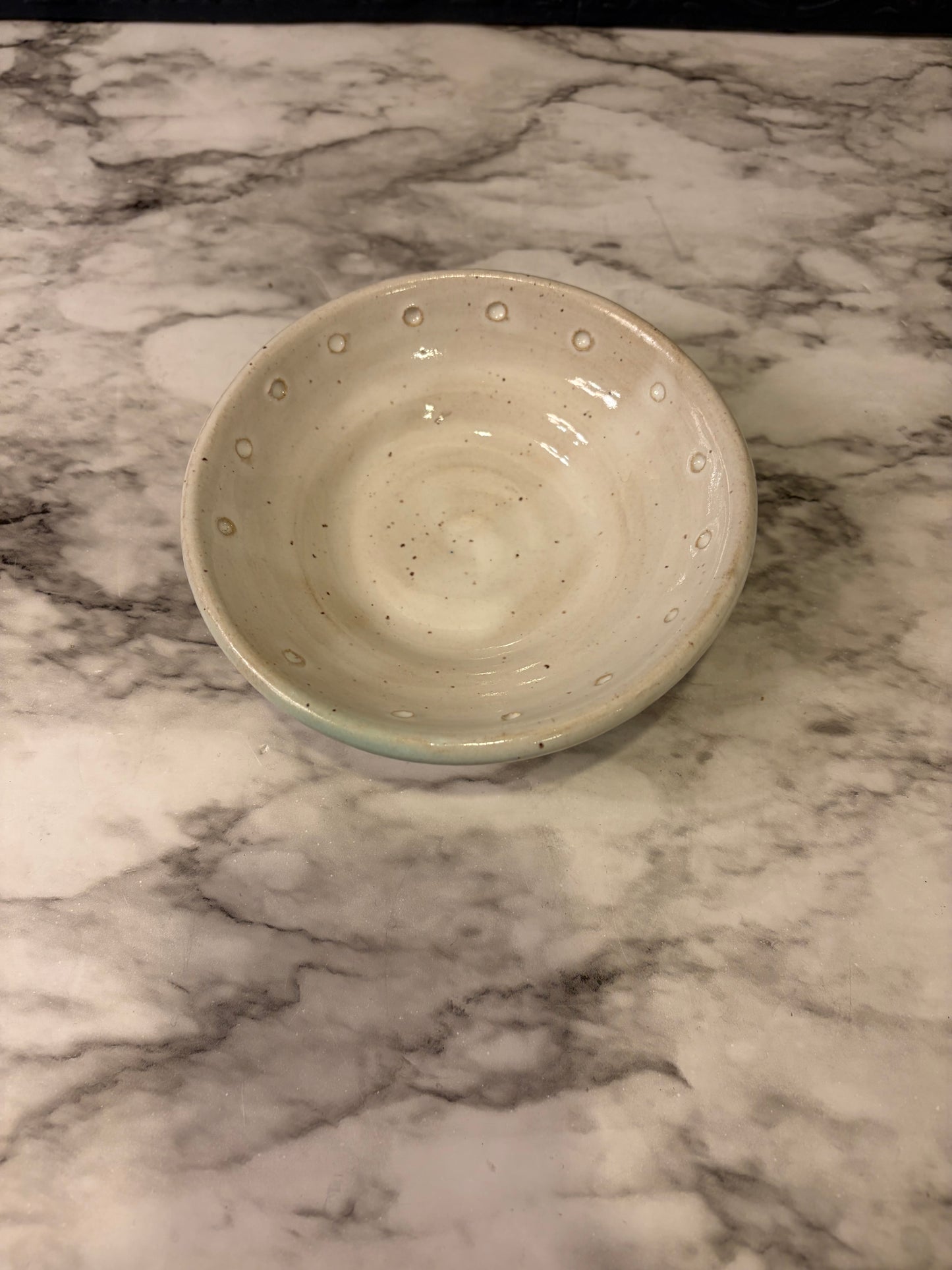 Small Ceramic Catchall with Dot Design