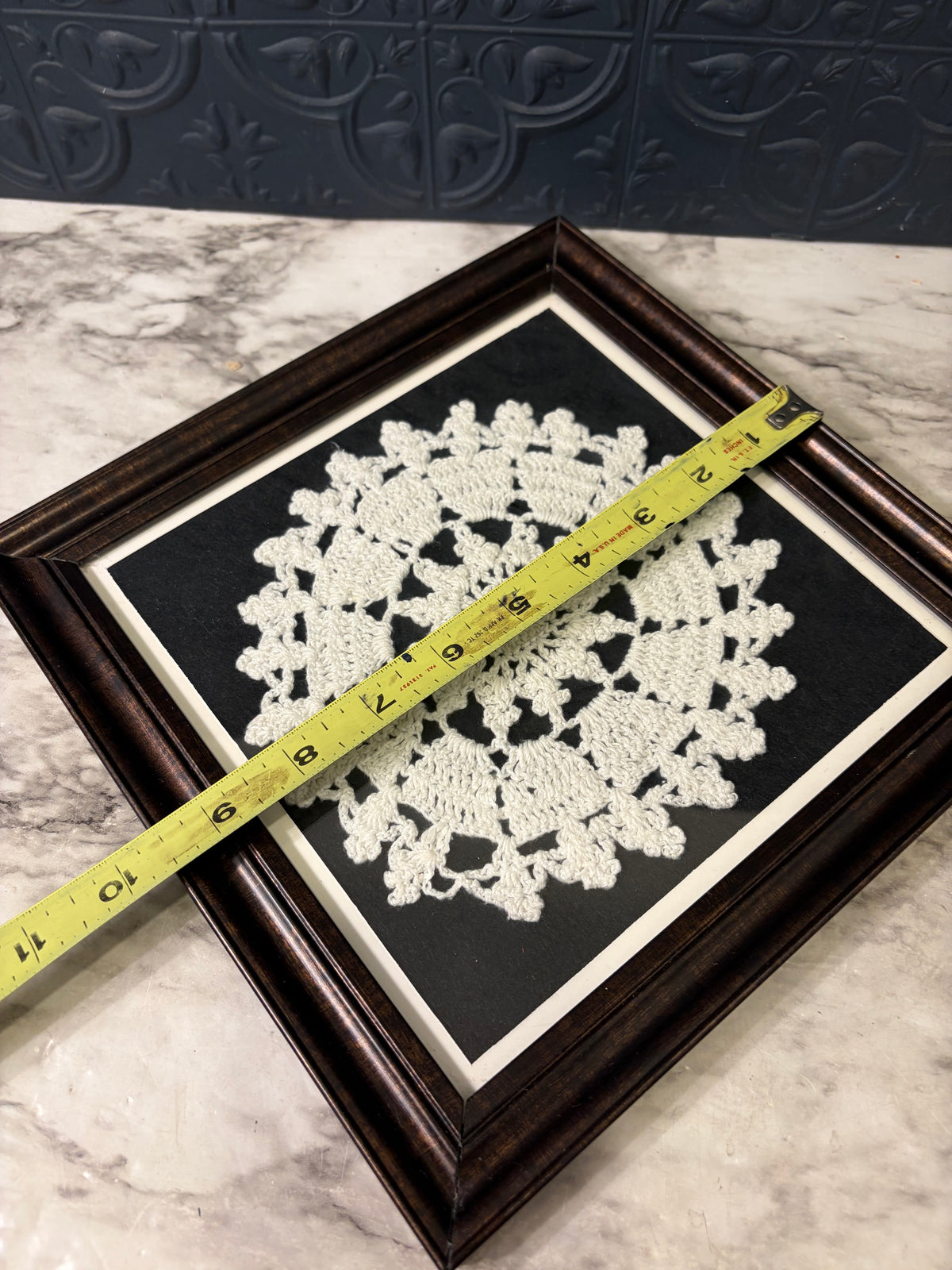 9.5" Doiley Framed Open Stitch