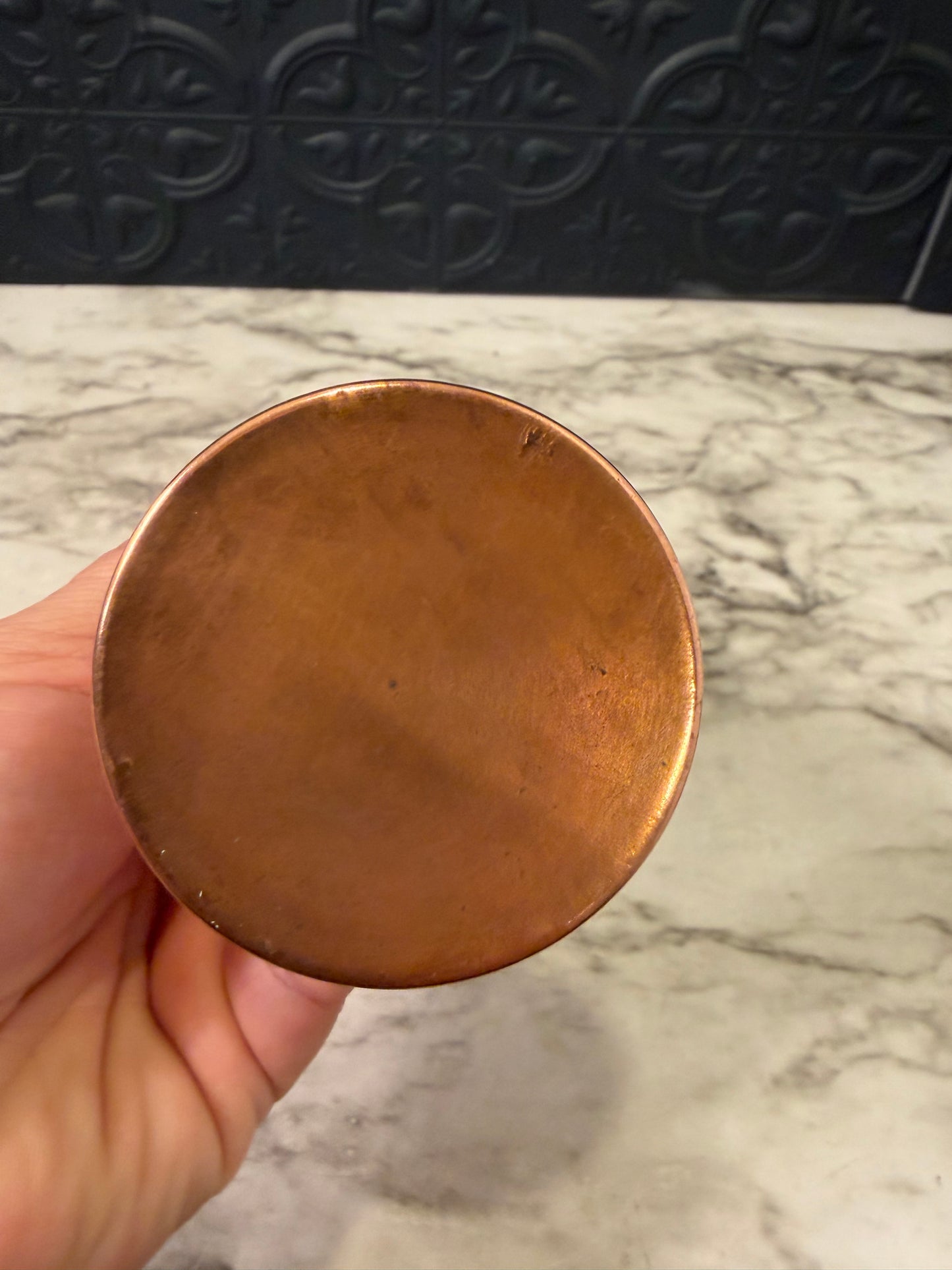 Floral Embossed Copper Vase