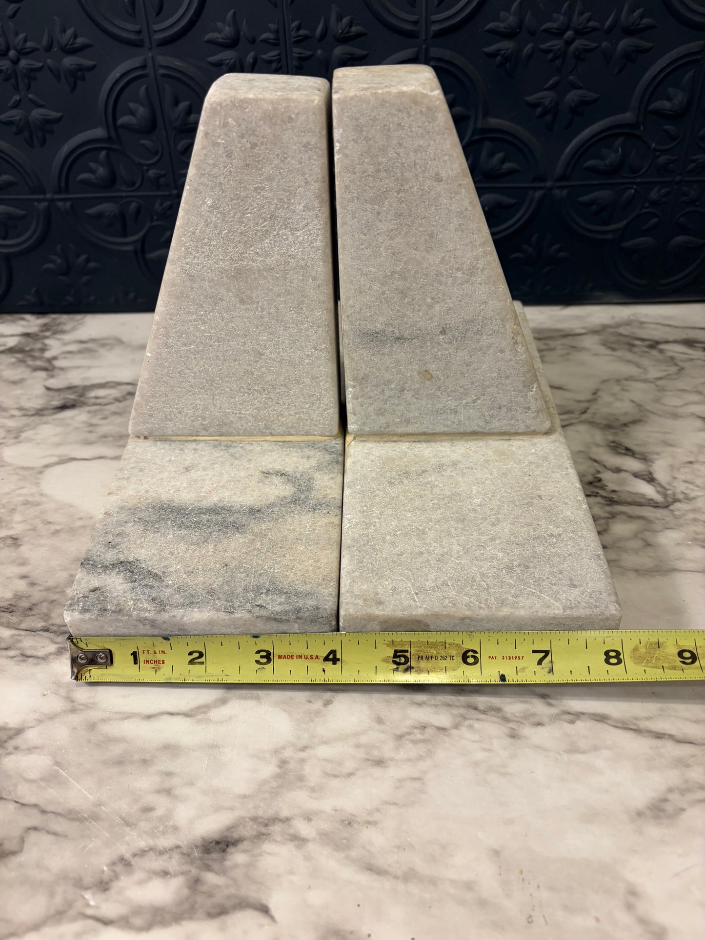 Heavy Stone Geometric Bookends