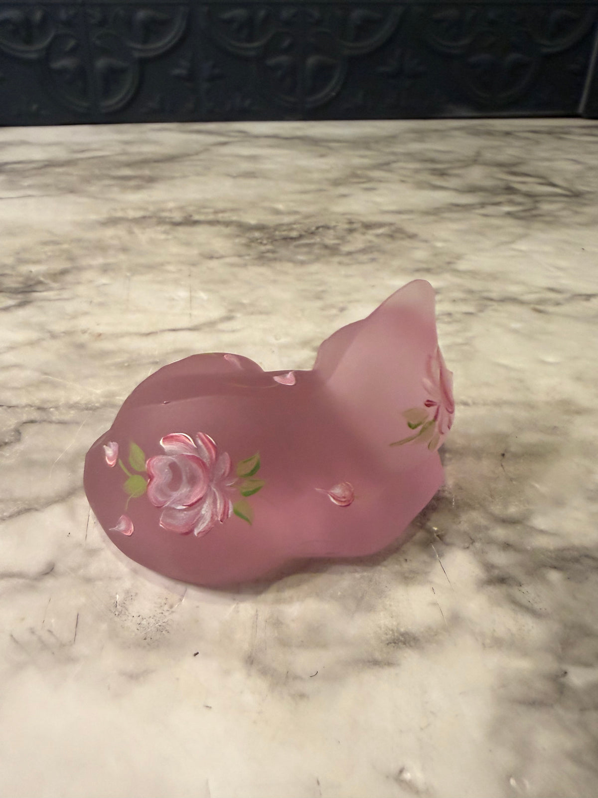 Lenox Fenton Satin Pink Sleeping Cat