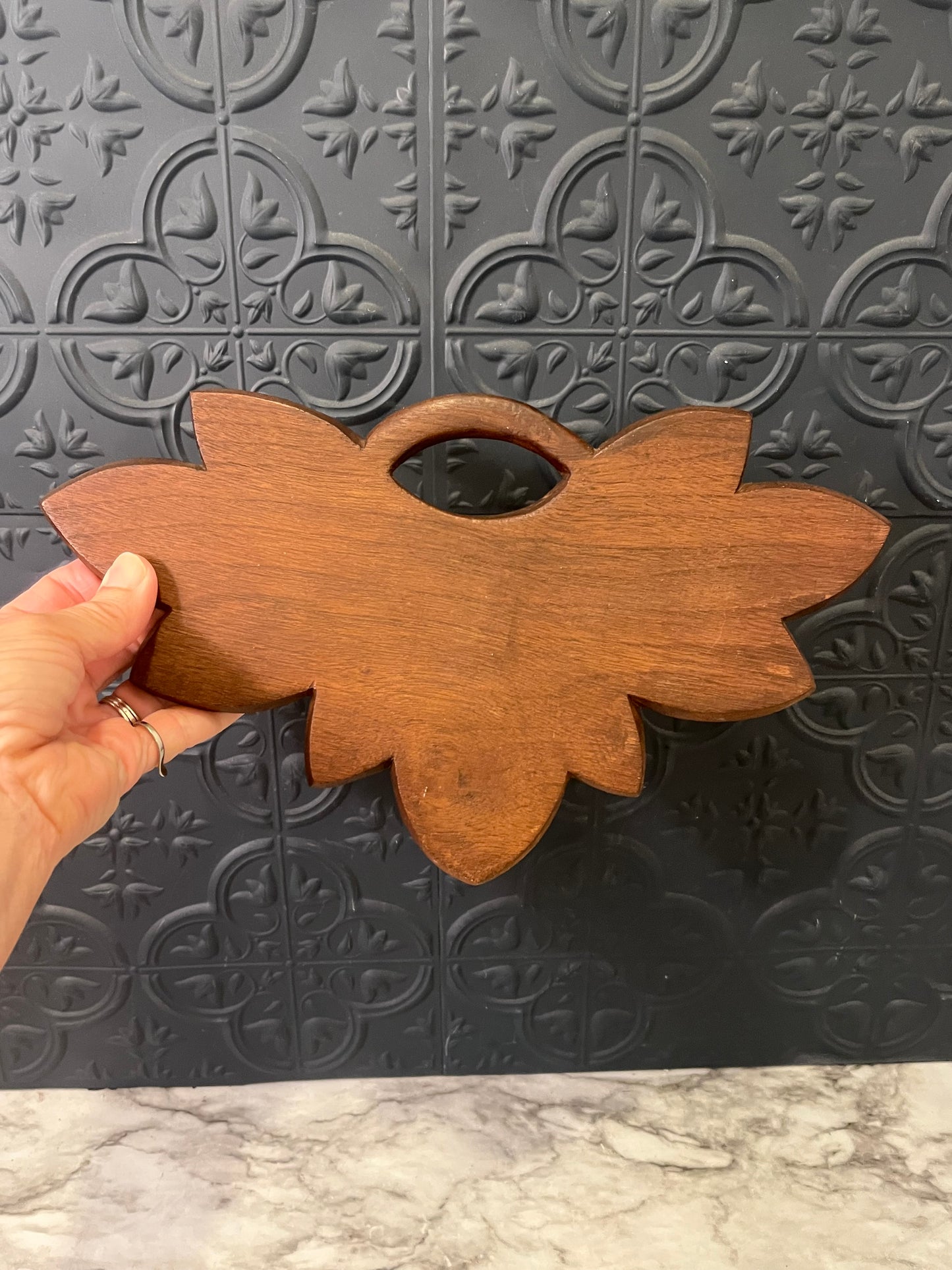 Wood Carved Leaf Tray