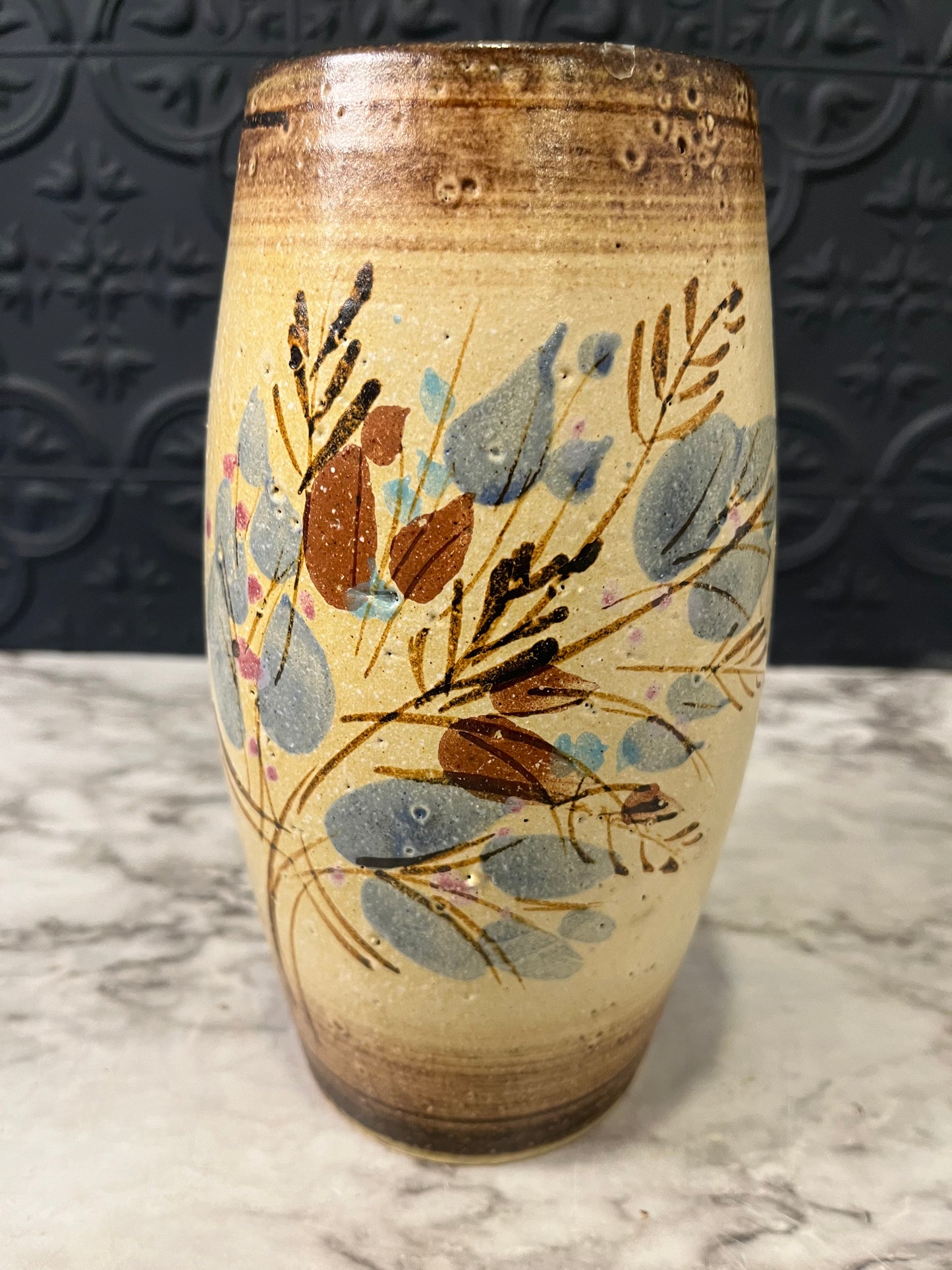 Handpainted Stoneware Pottery Vase