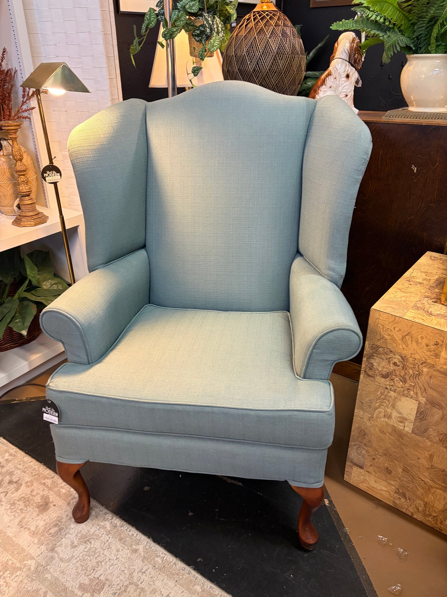 Slate Blue Wingback Chair