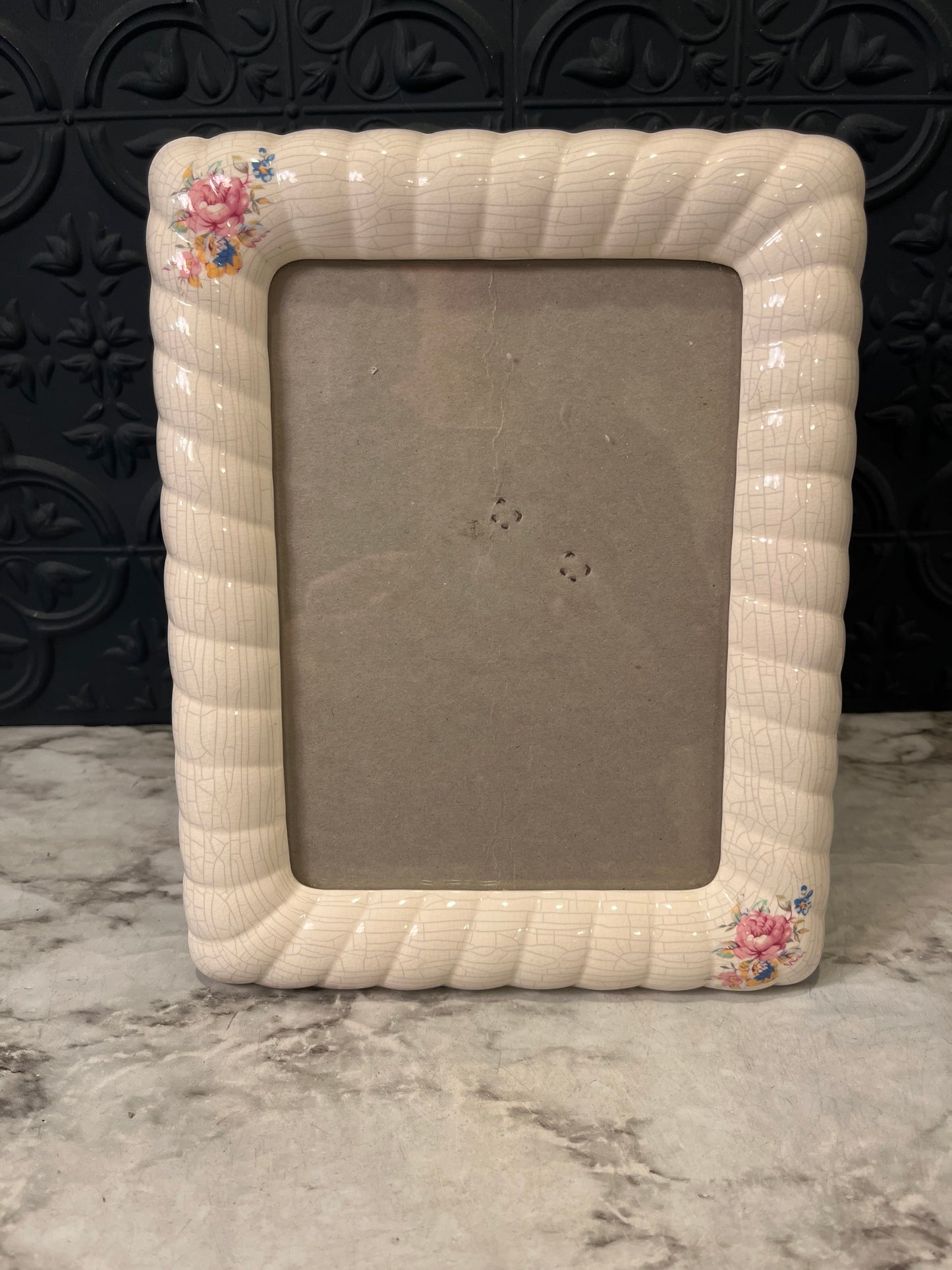 Cream Floral Ceramic Picture Frame
