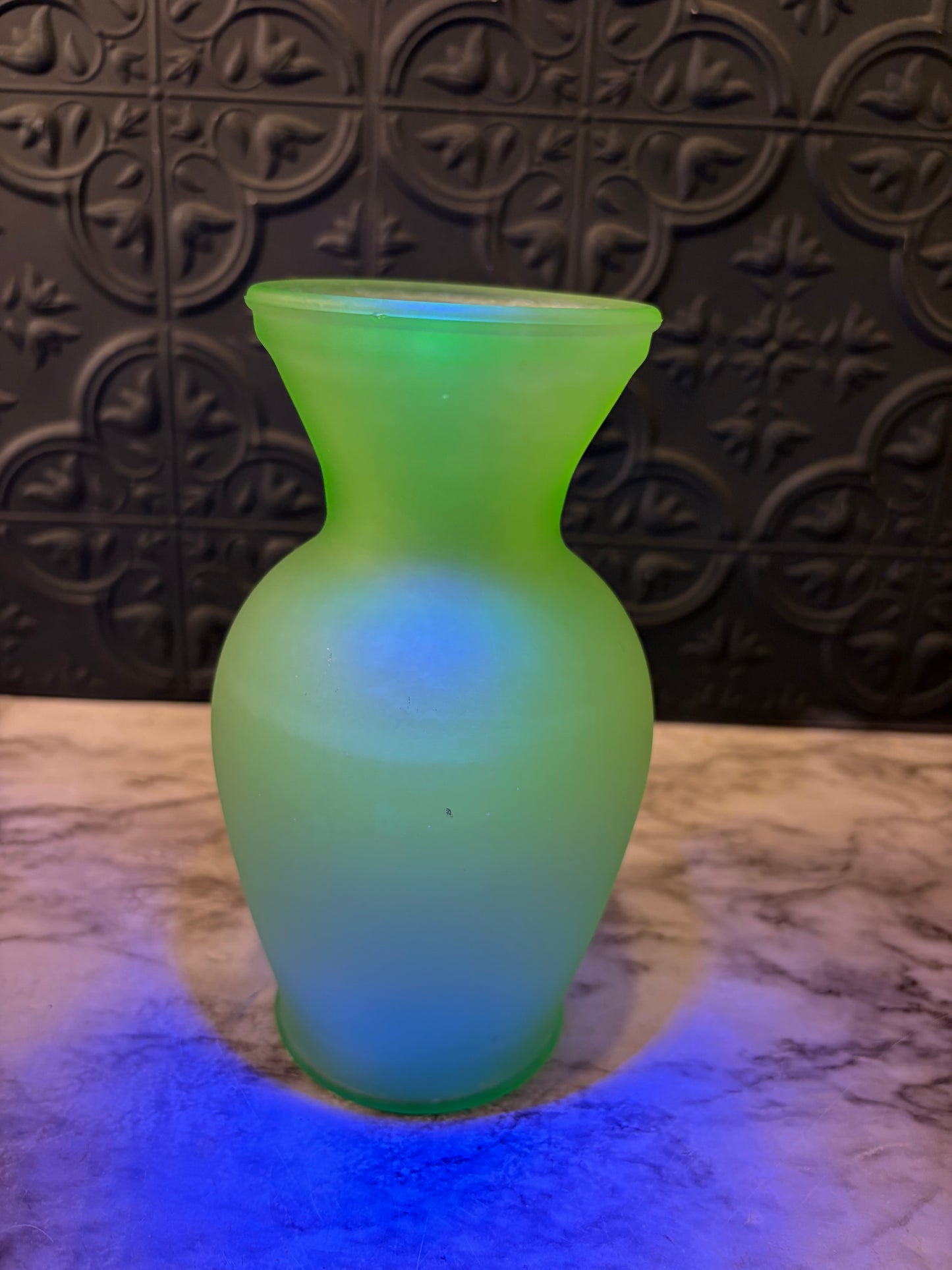 Uranium Glass Satin Vase