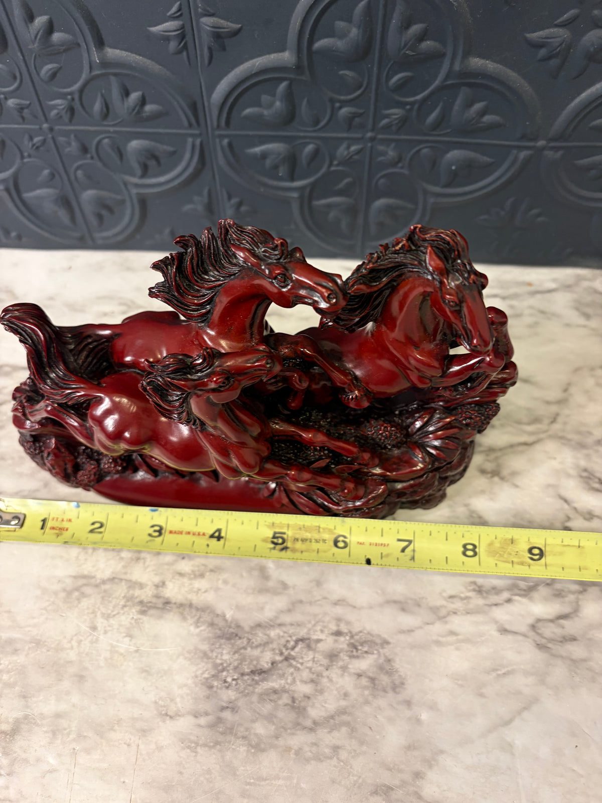 Red Running Horse Sculpture