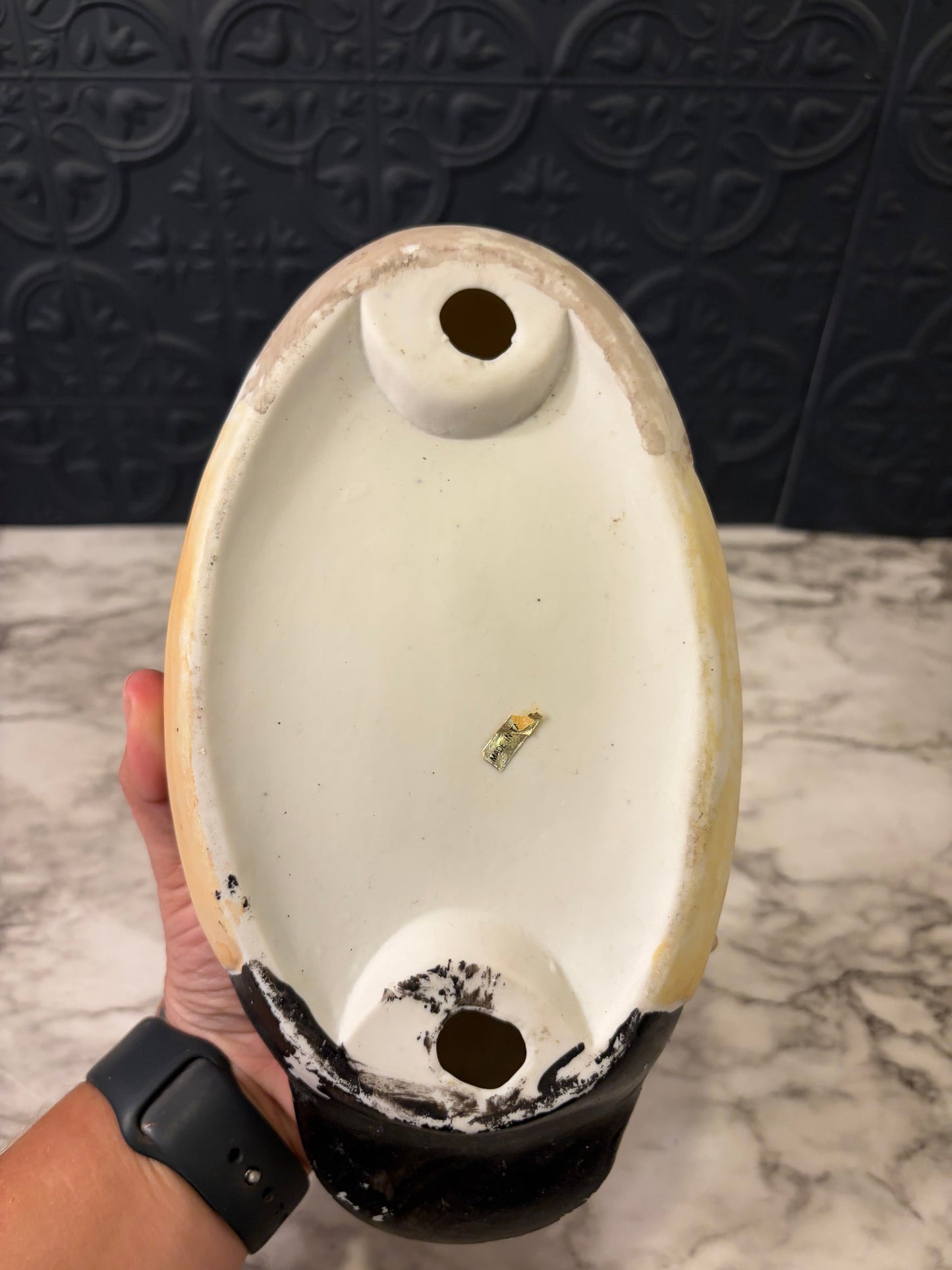 Porcelain Hand Painted Duck brown and white