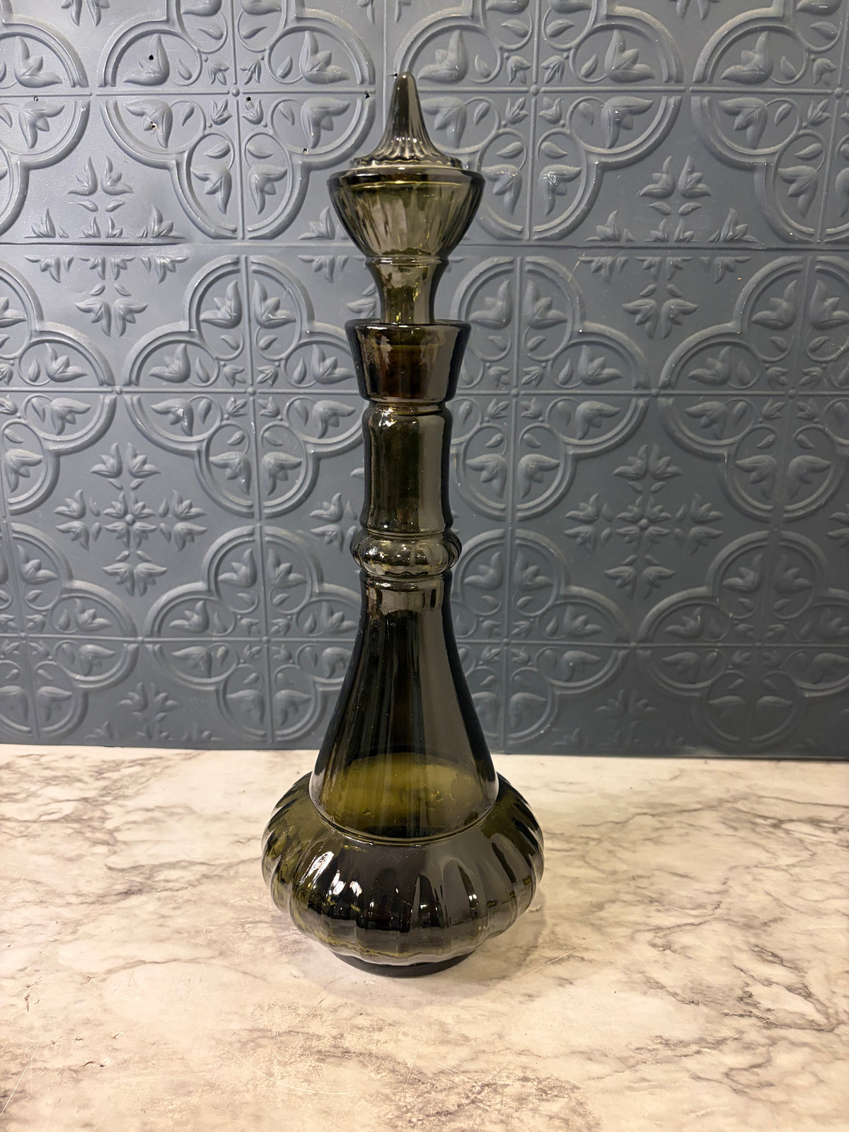 1964 Dark Green Glass Genie Decanter