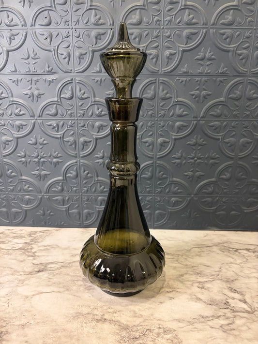 1964 Dark Green Glass Genie Decanter