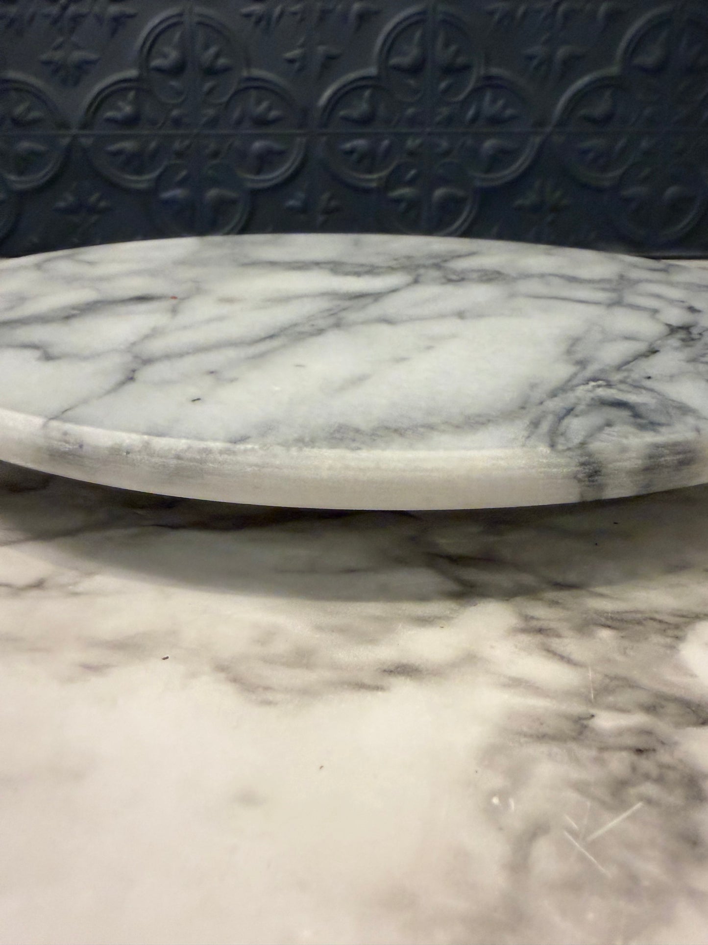Round White Marble Lazy Susan