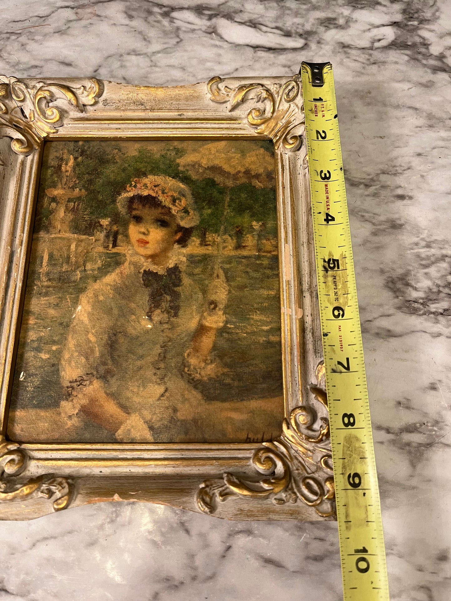 Vintage Huldah Print in Ornate Cream Frame