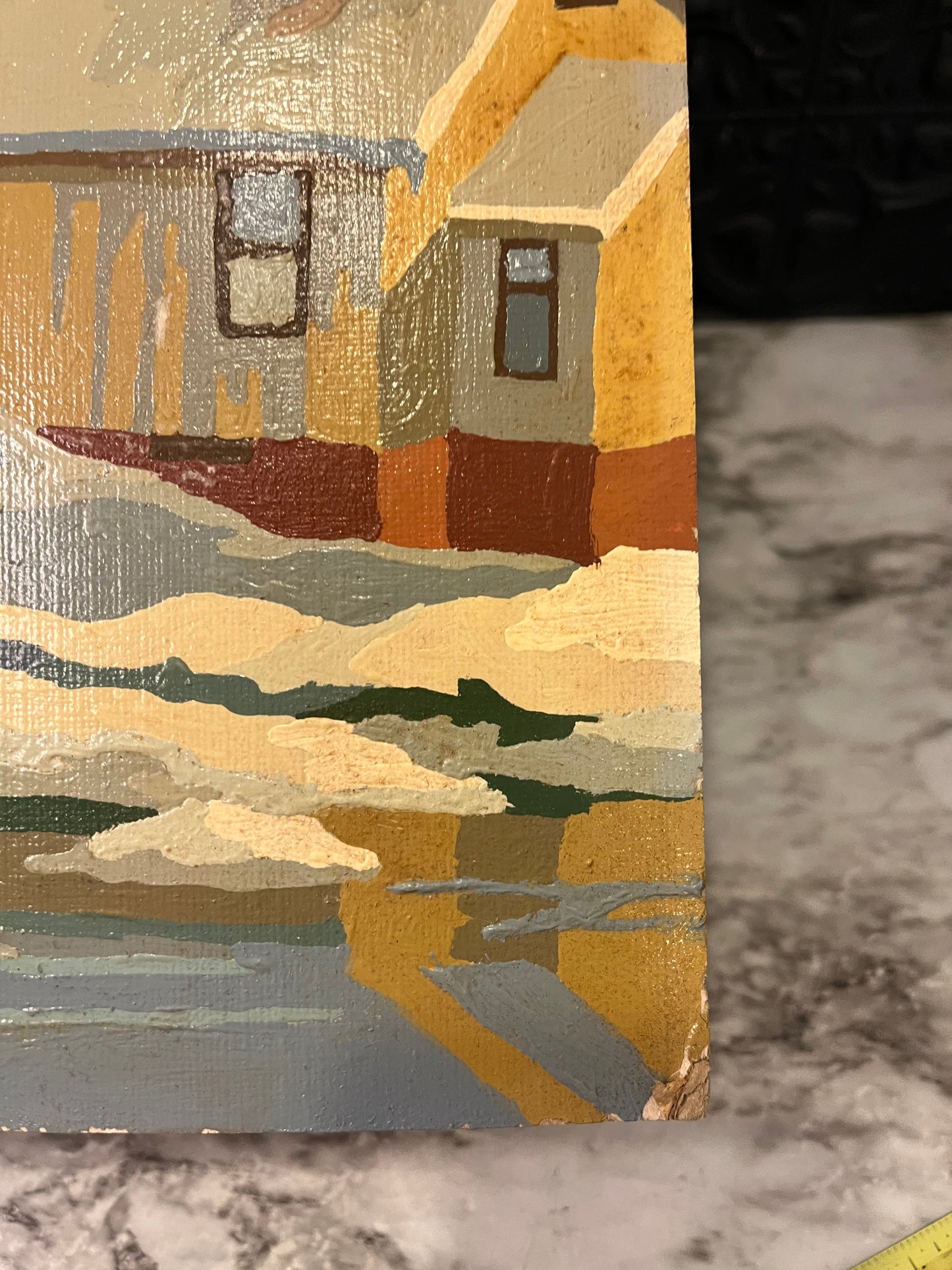Vintage Paint by Number Village in Winter