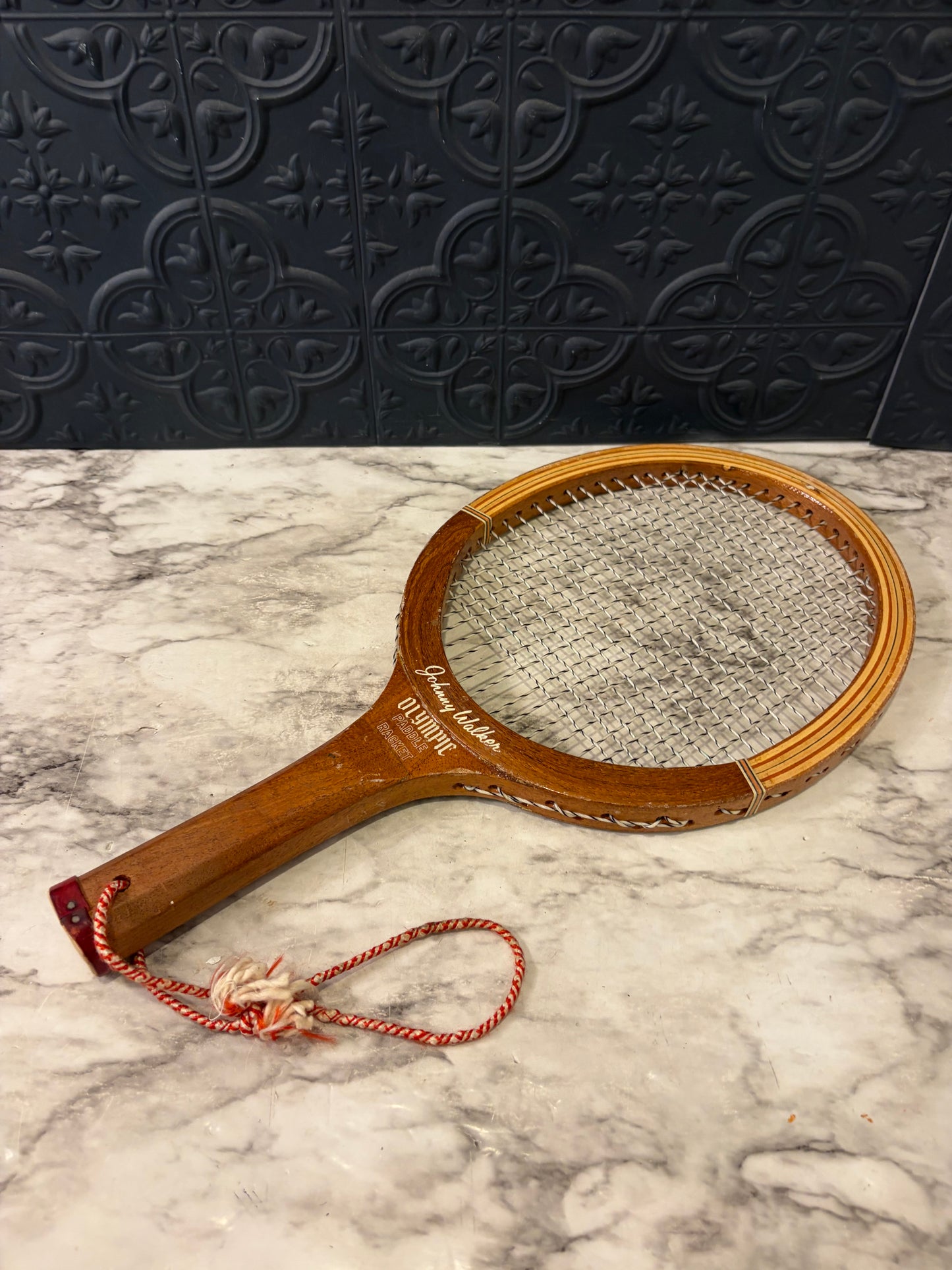 Vintage Paddle Racket Johnny Walker Olympic
