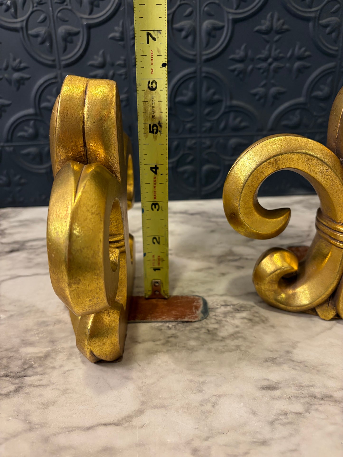 Gold Fleur De Lis Bookends