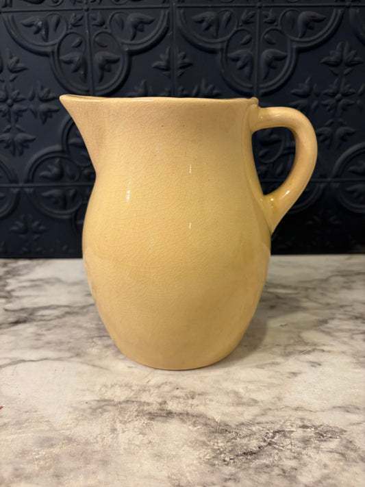 Yellow Glazed Stoneware Pitcher Small