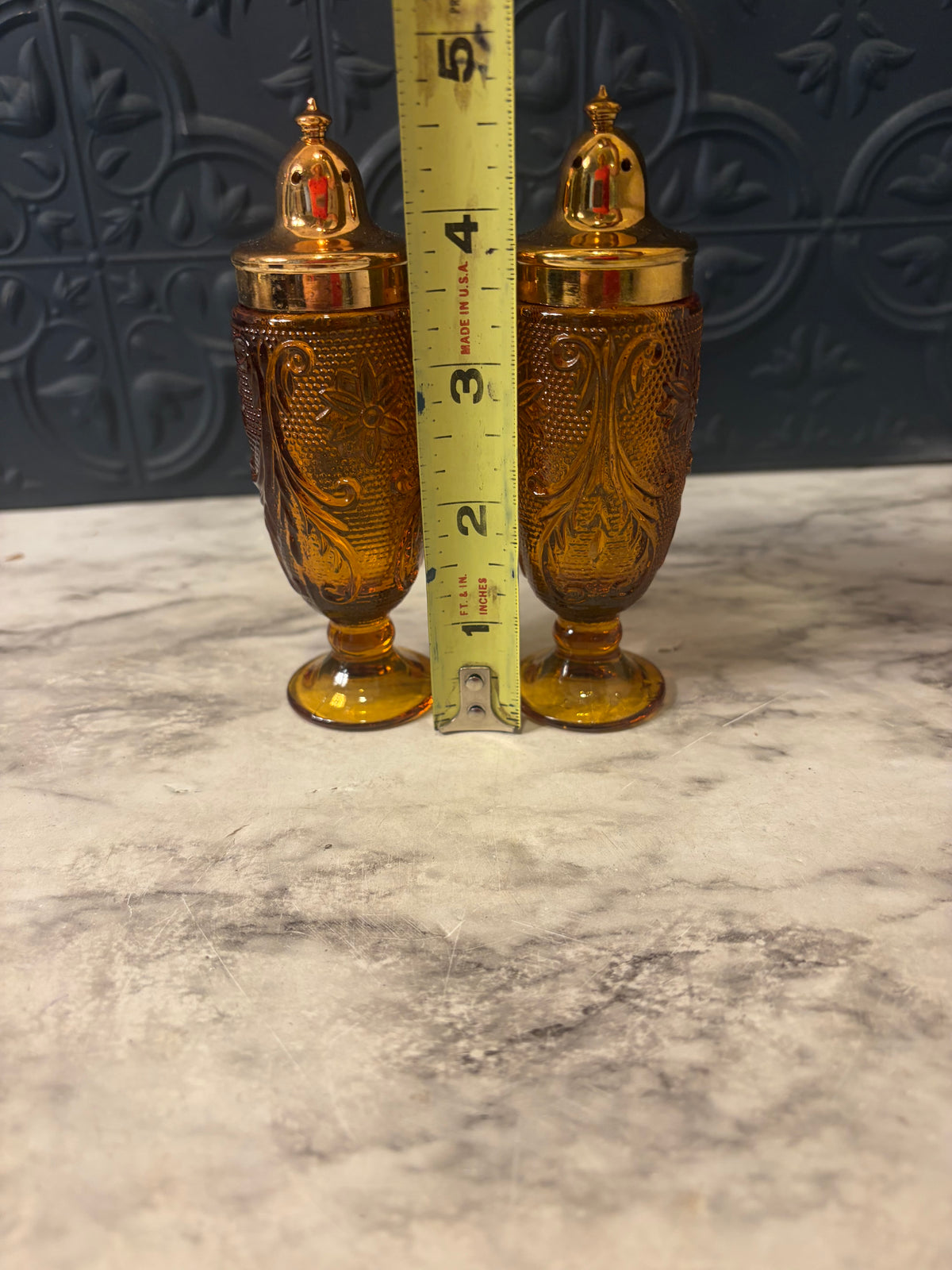 Amber Tiara Salt and Pepper Shakers