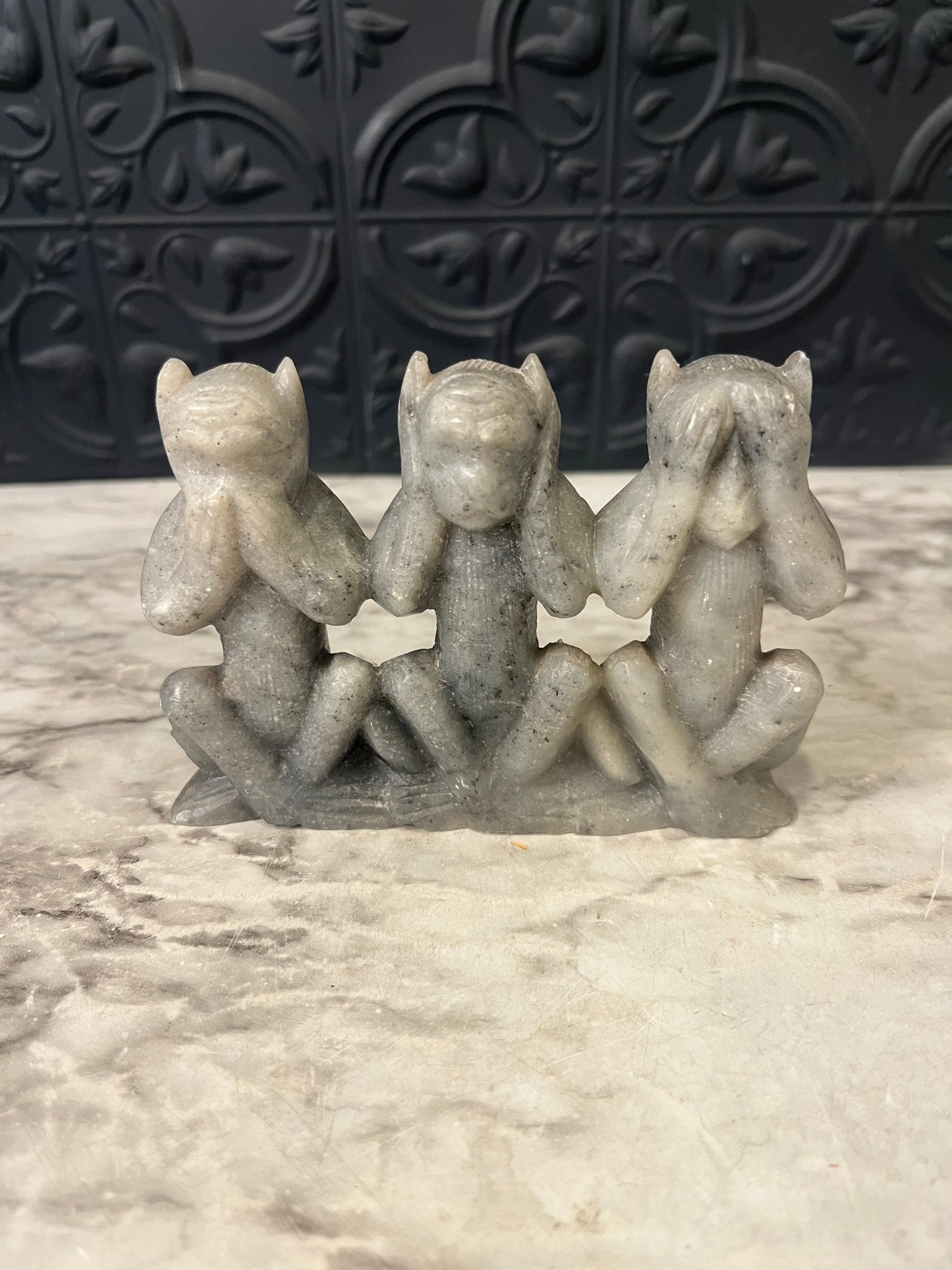 Three Monkey soapstone carving