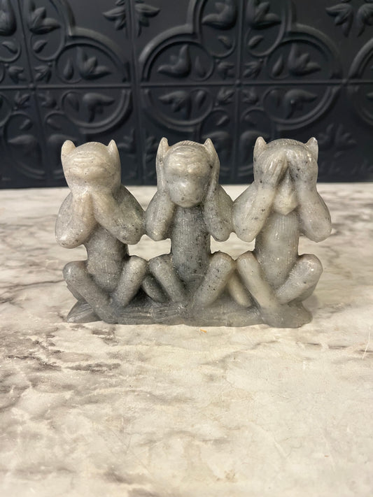 Three Monkey soapstone carving