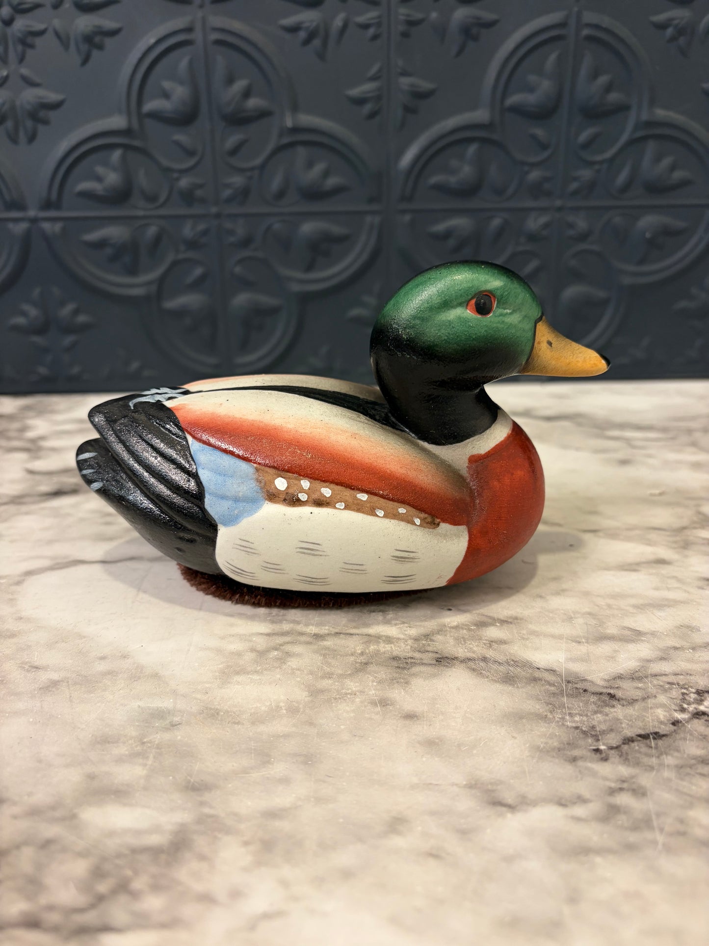 Small Ceramic Mallard with Felt Base