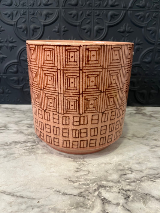 Peach Geometric pattern Planter