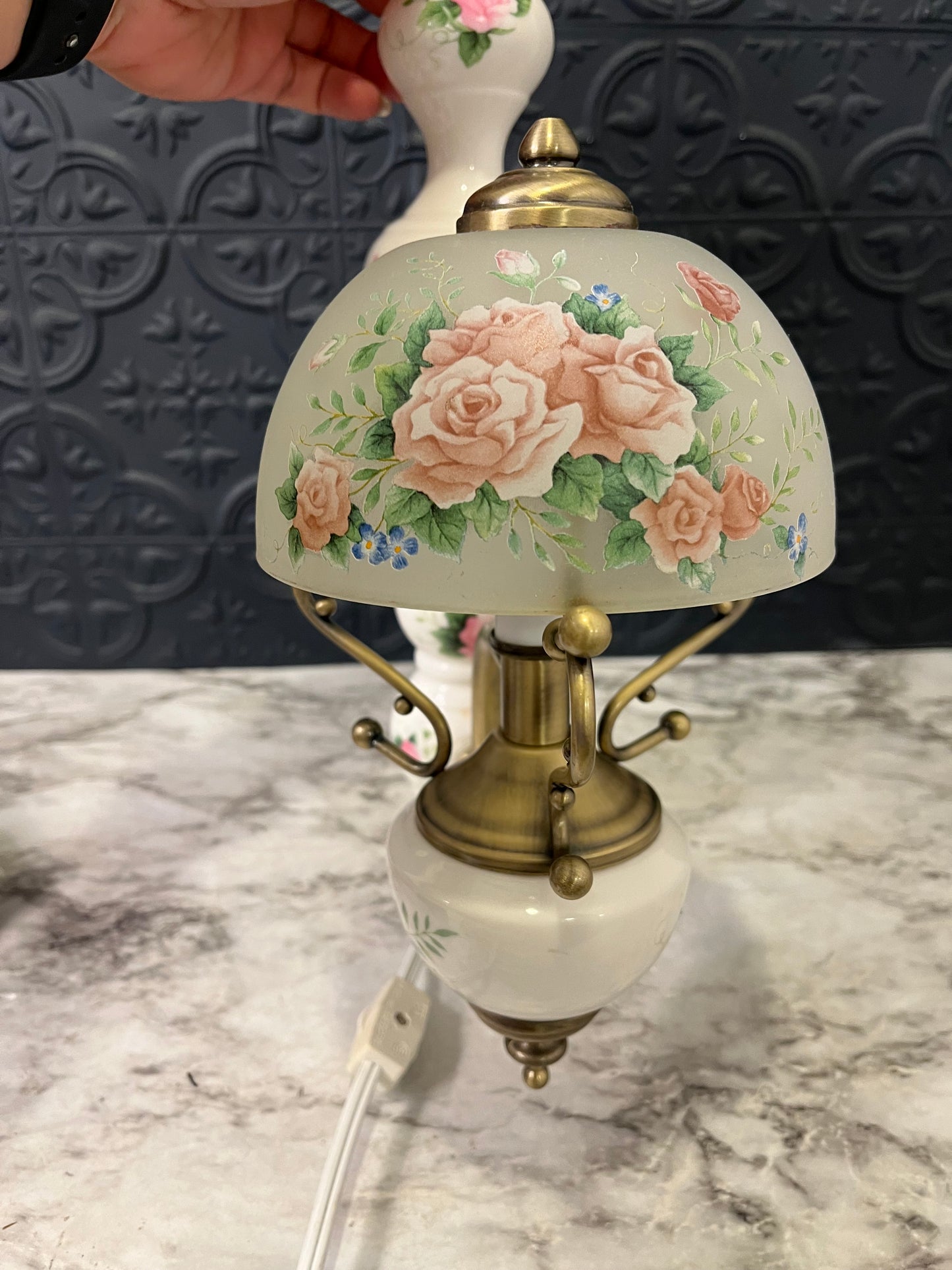 Porcelain Floral Wall Sconce Lamp