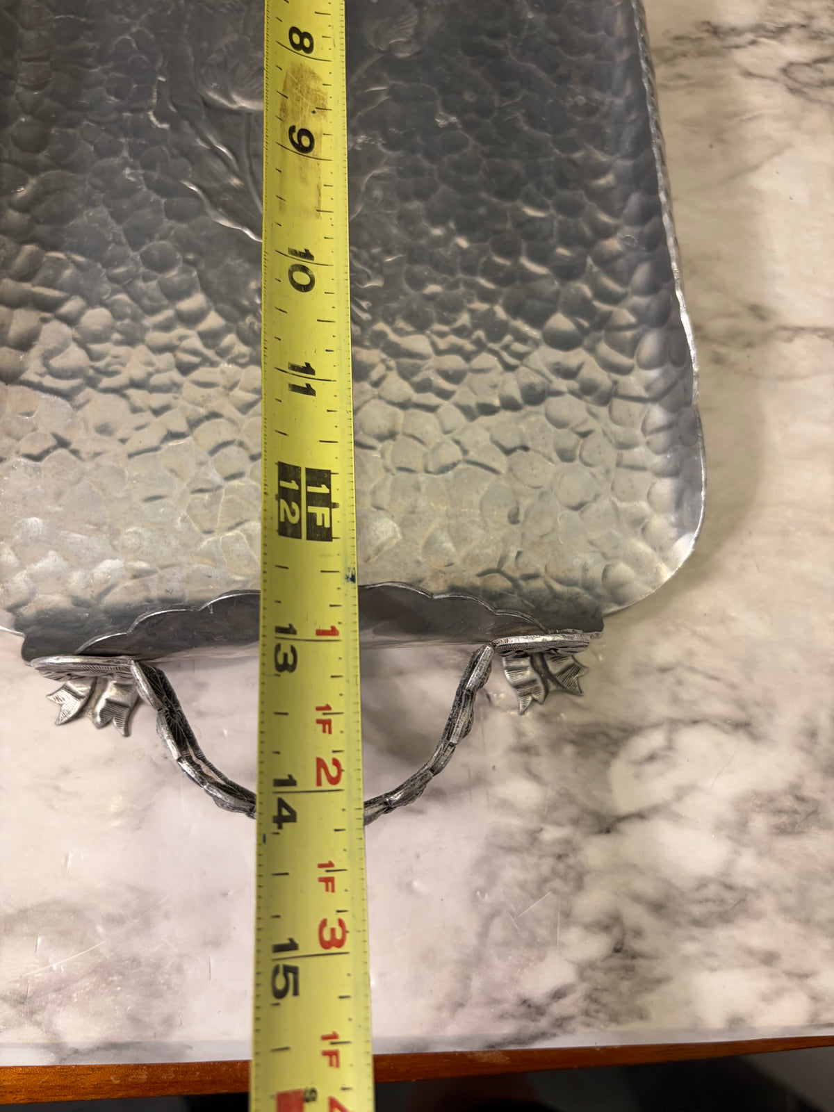 Hand Wrought Creations by Rodney Kent Hammered Aluminum Tray Pattern 420