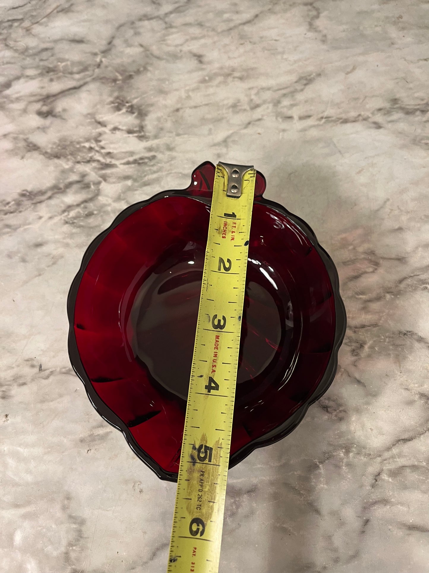Ruby Red Glass leaf bowl