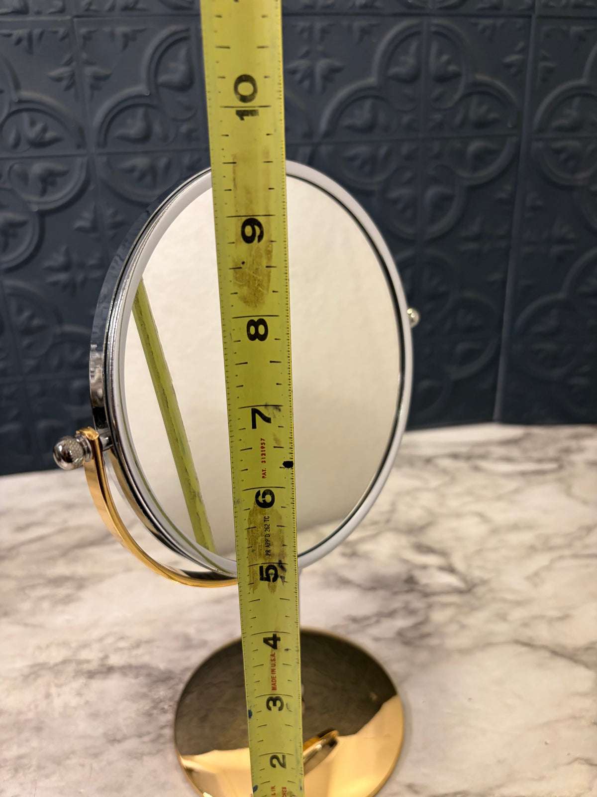 9.5" 2 tone Tabletop Vanity Mirror