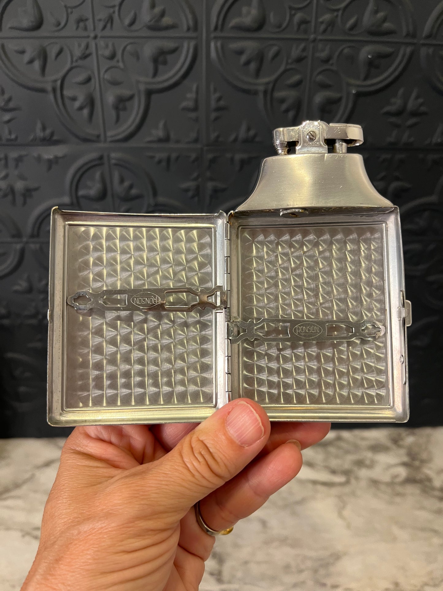 Ronson Lighter and Cigarette Case