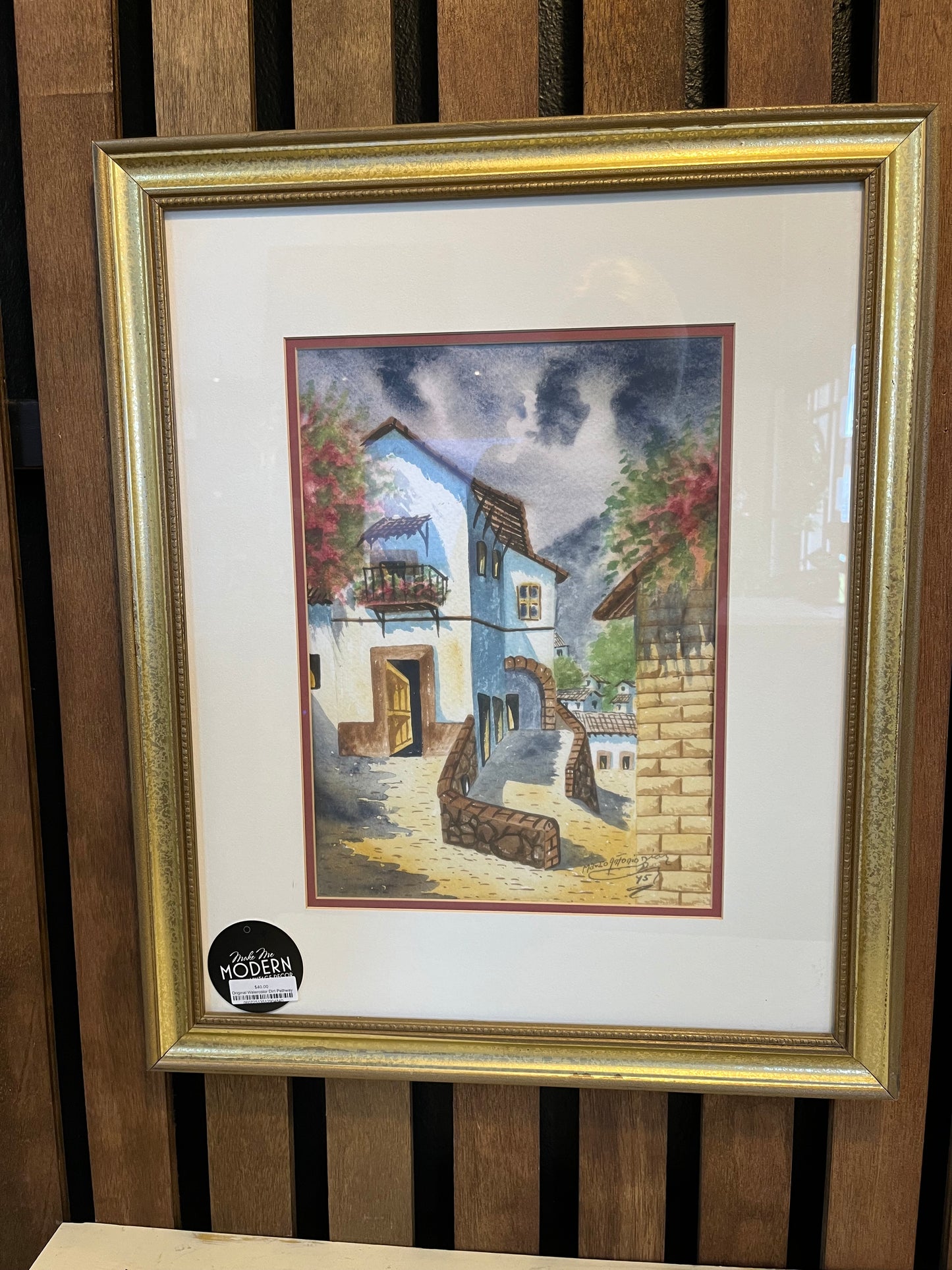 Original Watercolor Dirt Pathway