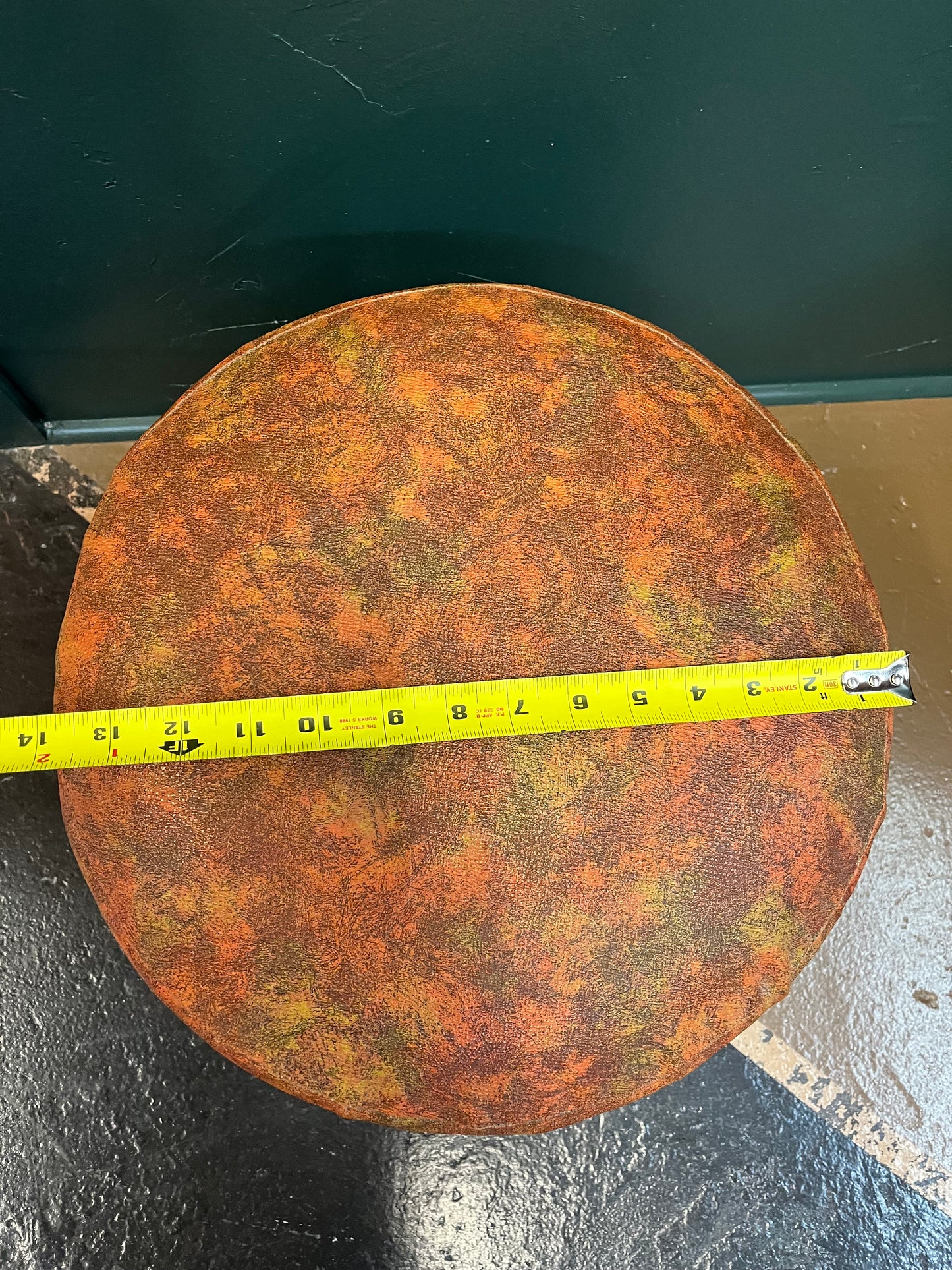 Retro Green and orange Vinyl Stool