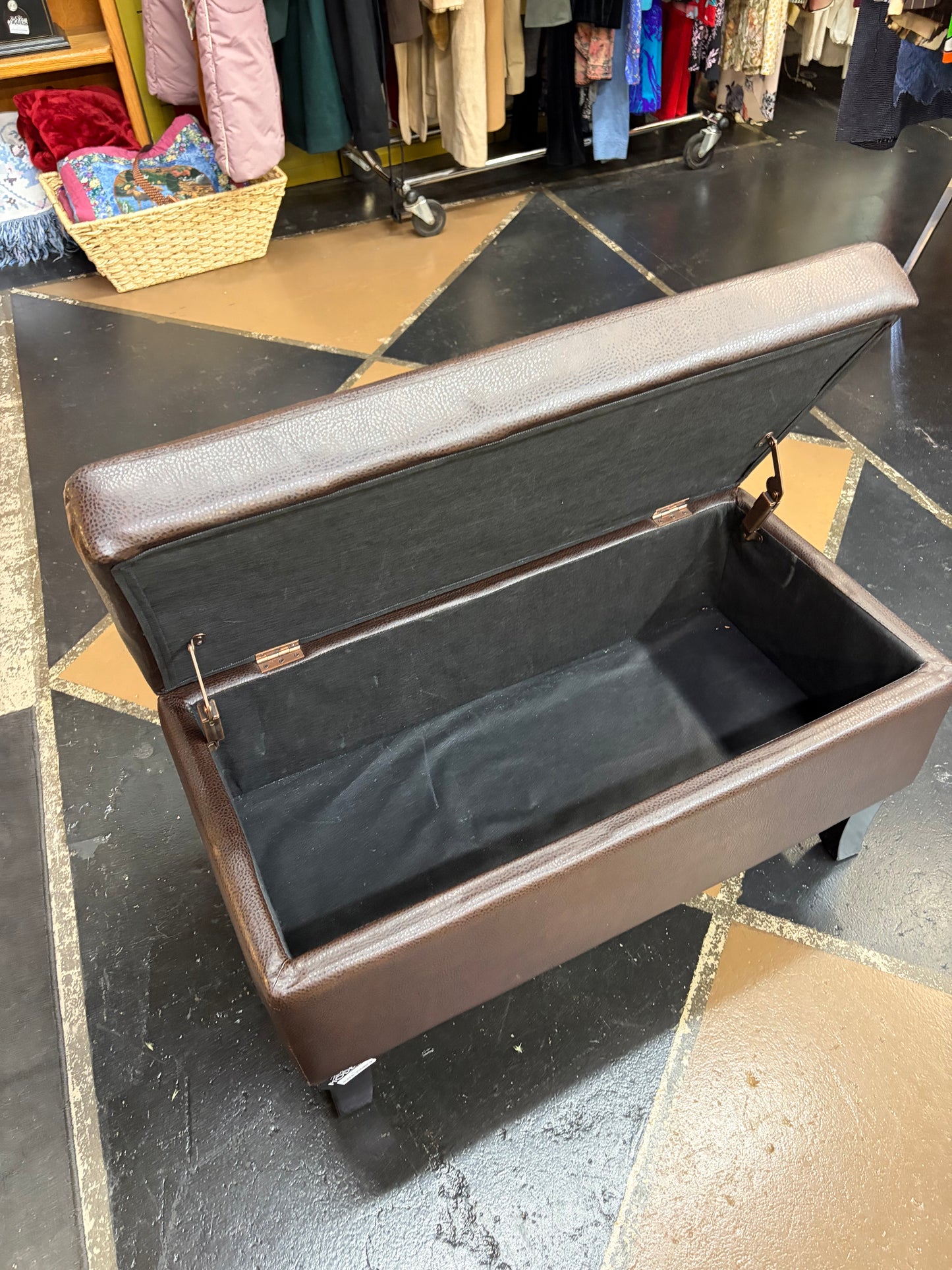 Faux leather Ottoman with Storage
