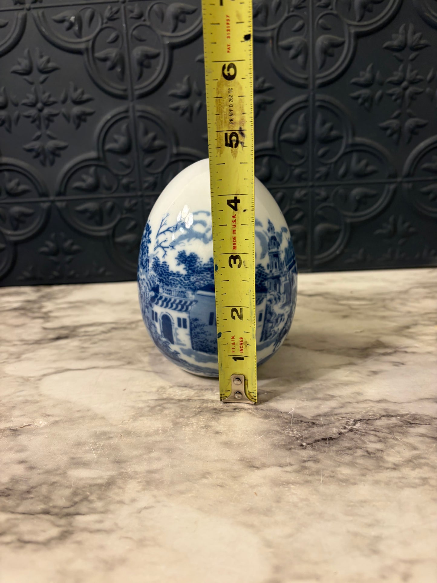 Blue and White Porcelain Egg