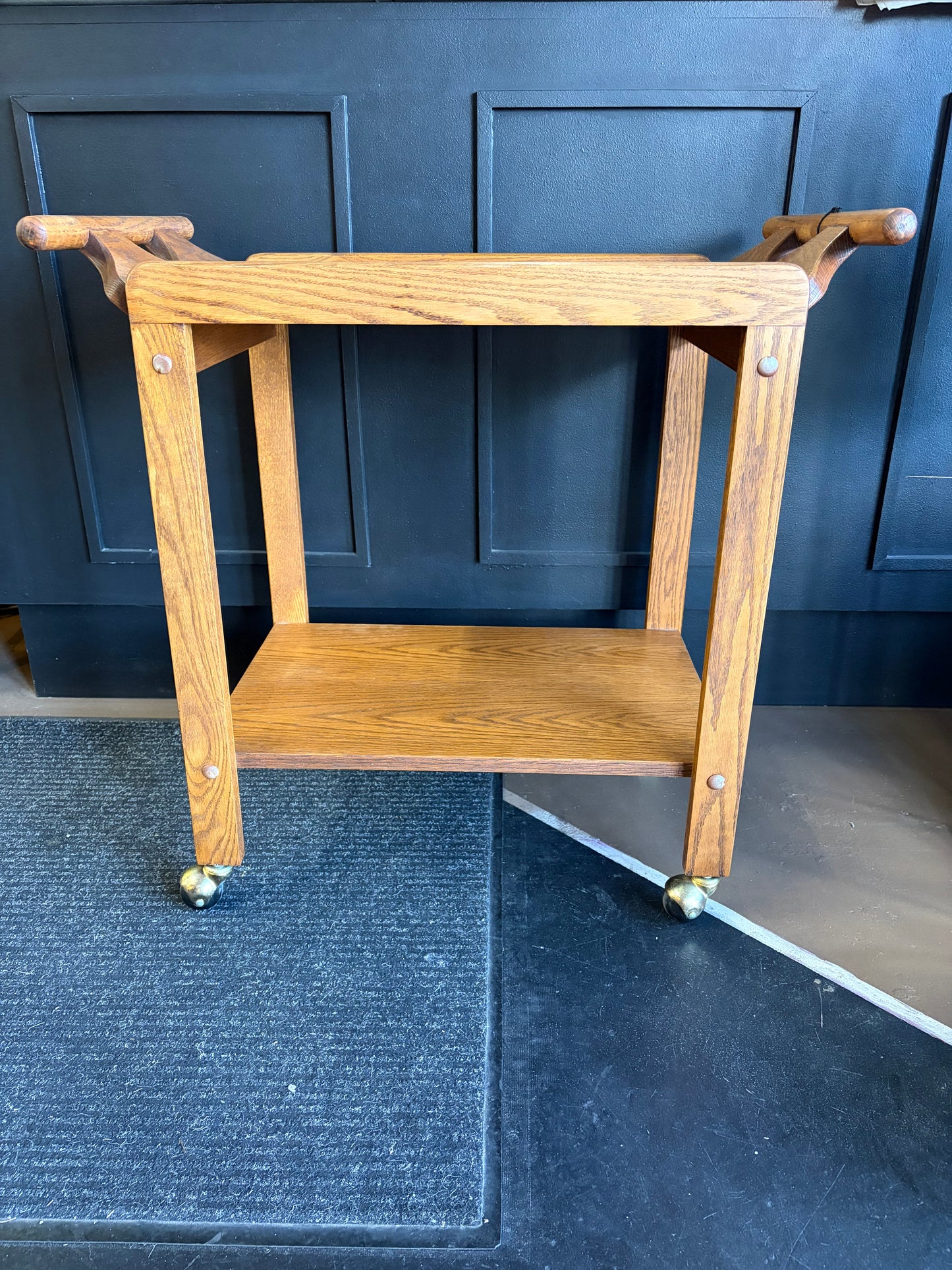 Rolling Wood Bar Cart