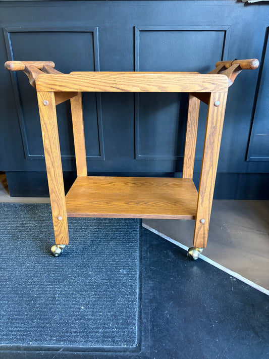 Rolling Wood Bar Cart
