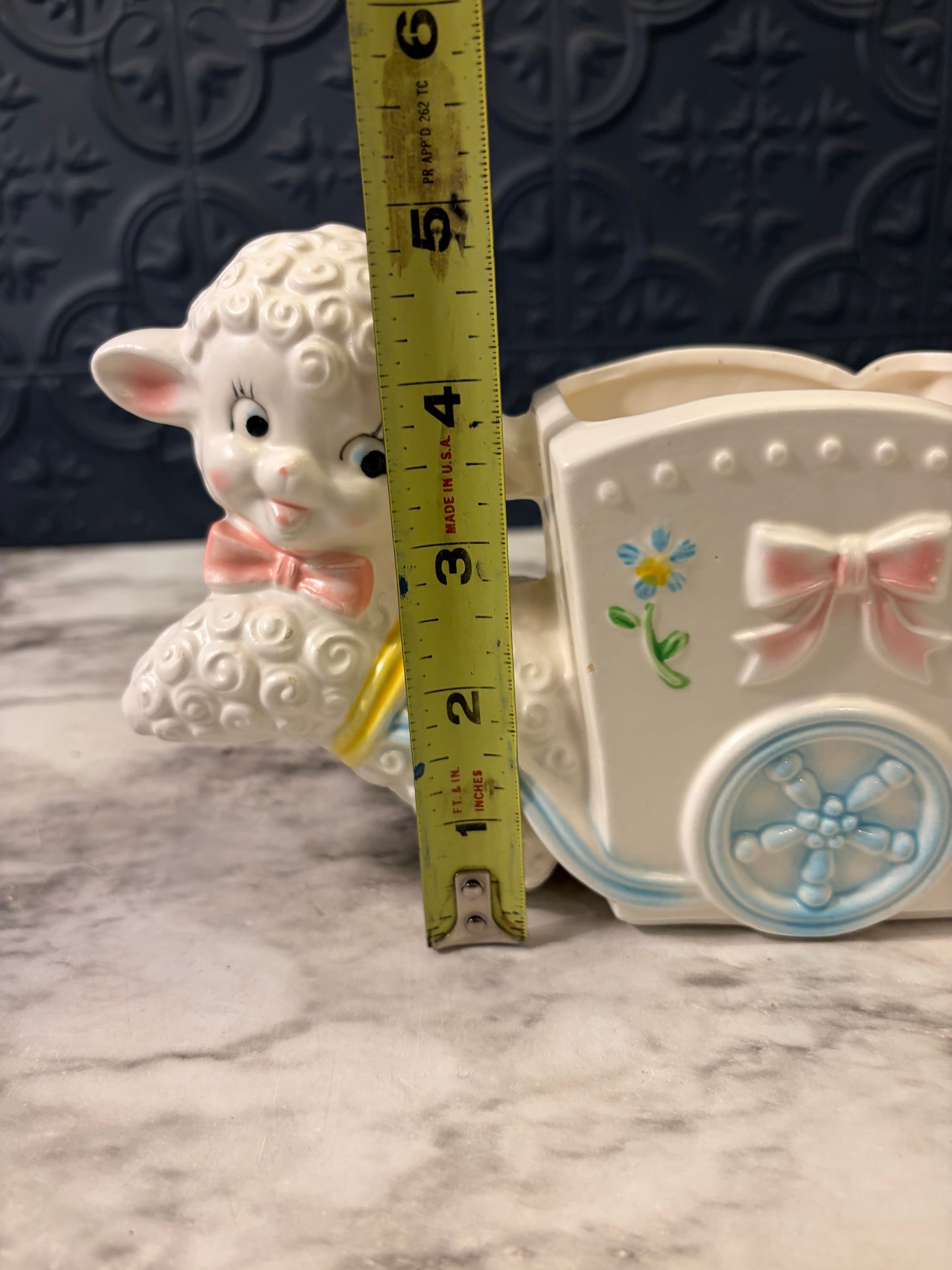 Rubens Lamb Pulling Cart Planter
