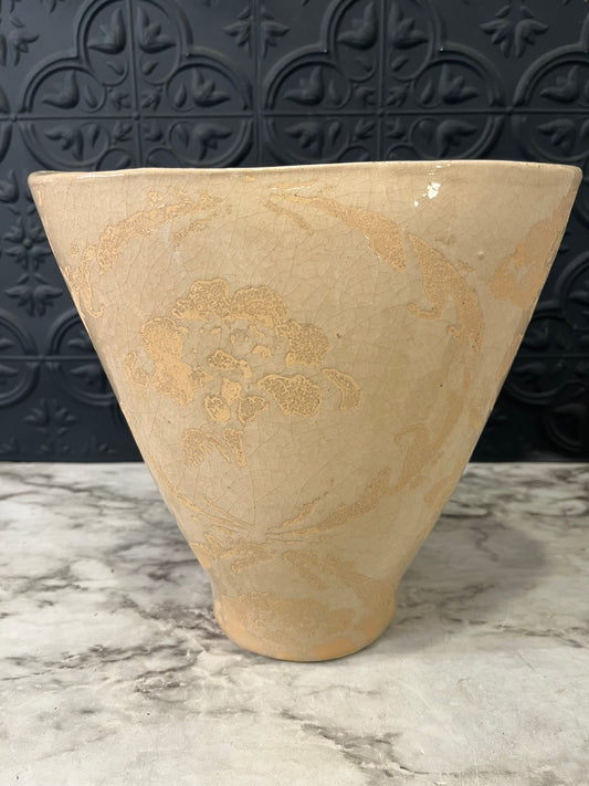 Cream Vase with Peach Stamped Design Philippines