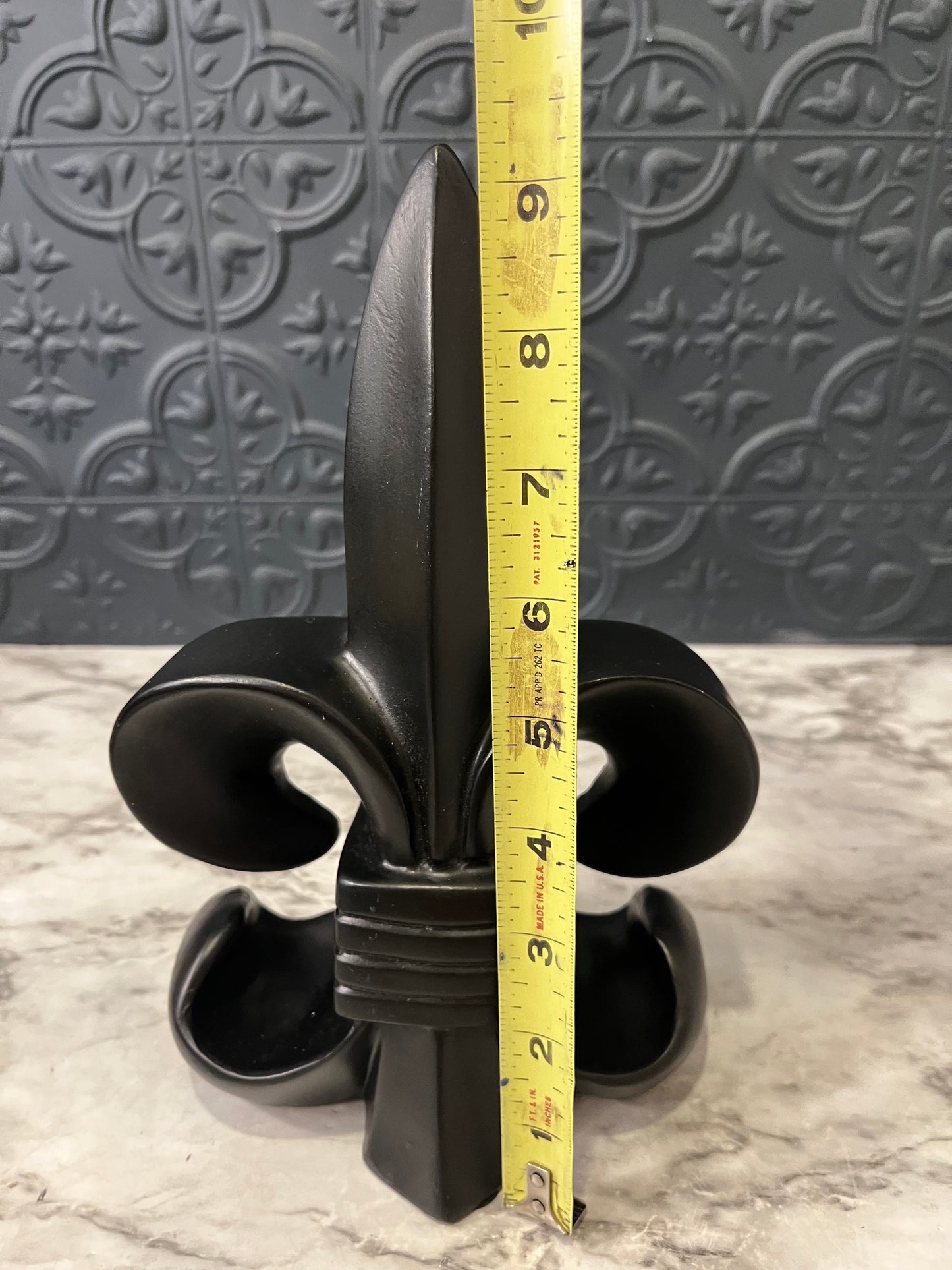 Black Fleur De Lis Bookend