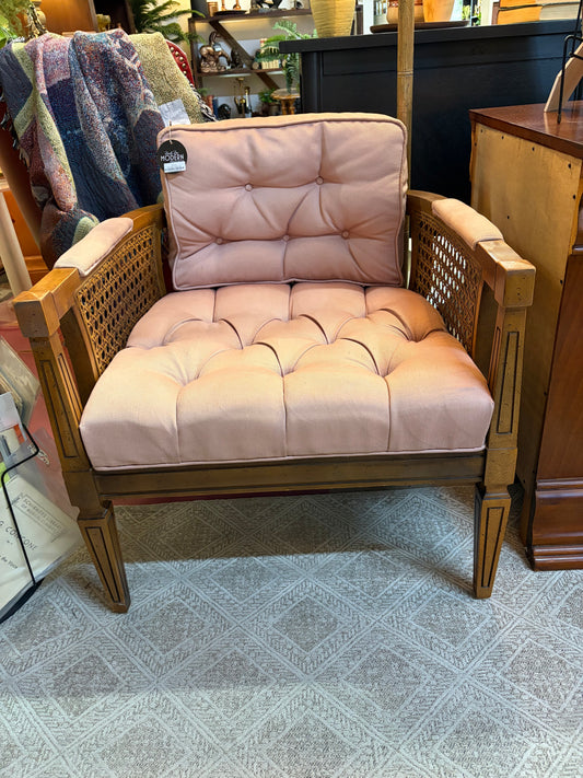Pink Fabric Cane Chair