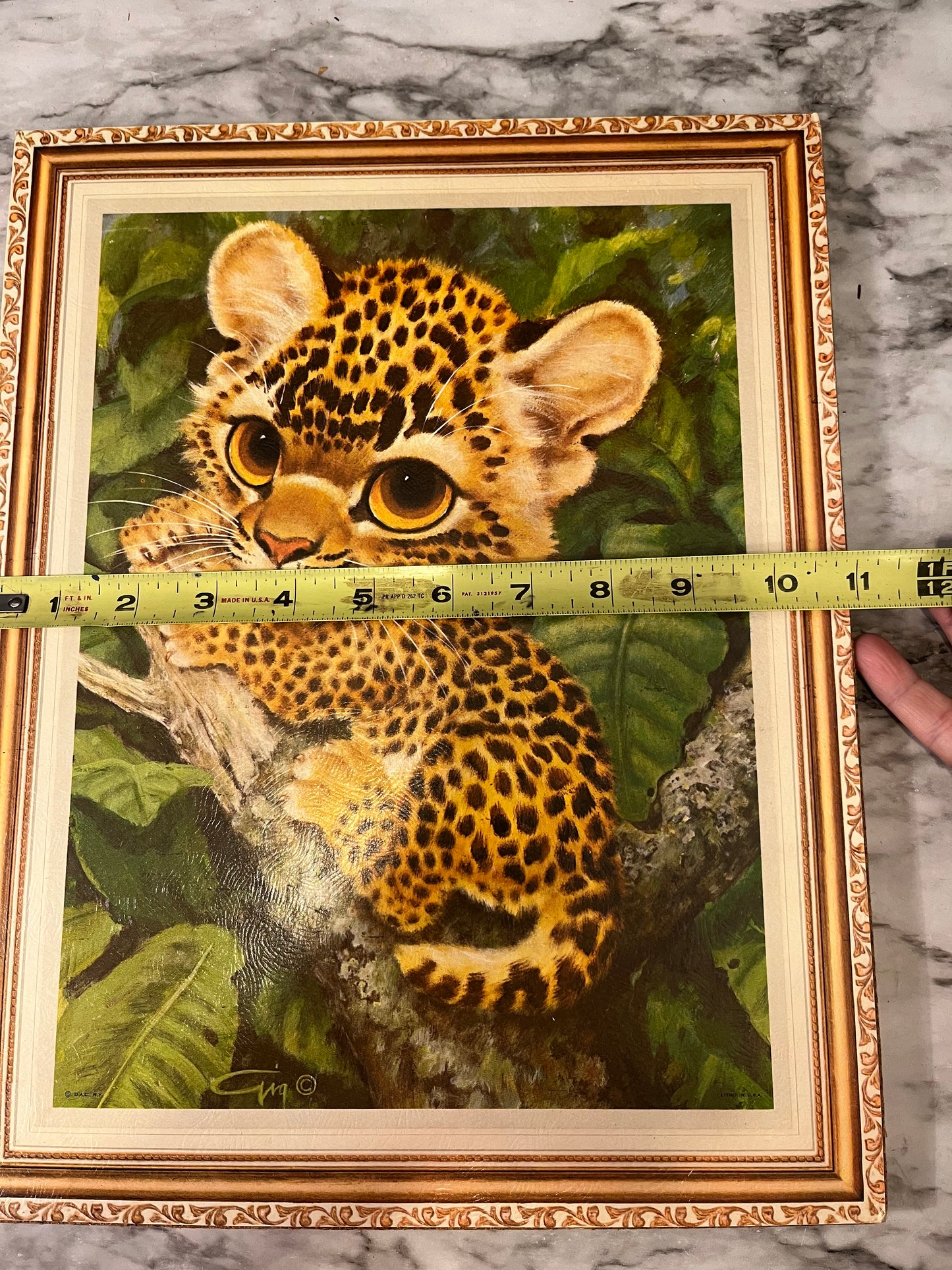 Vintage Big Eye Leopard Print on board